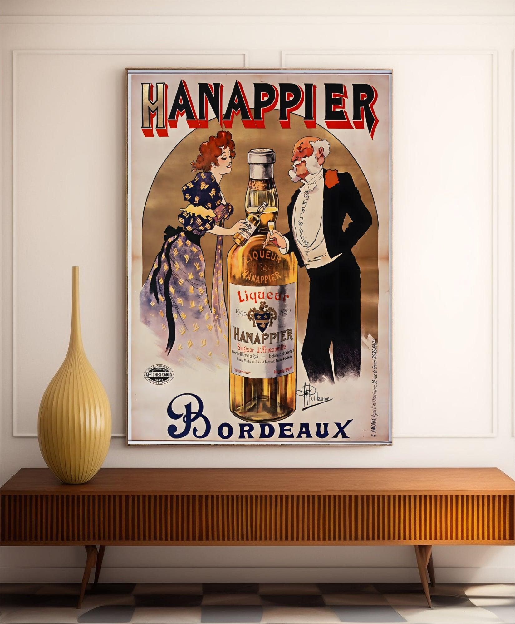 Affiche alcool vintage "Liqueur Hannappier" - Art Nouveau -Haute Définition - papier mat 230gr/m2 - Poster Vintage