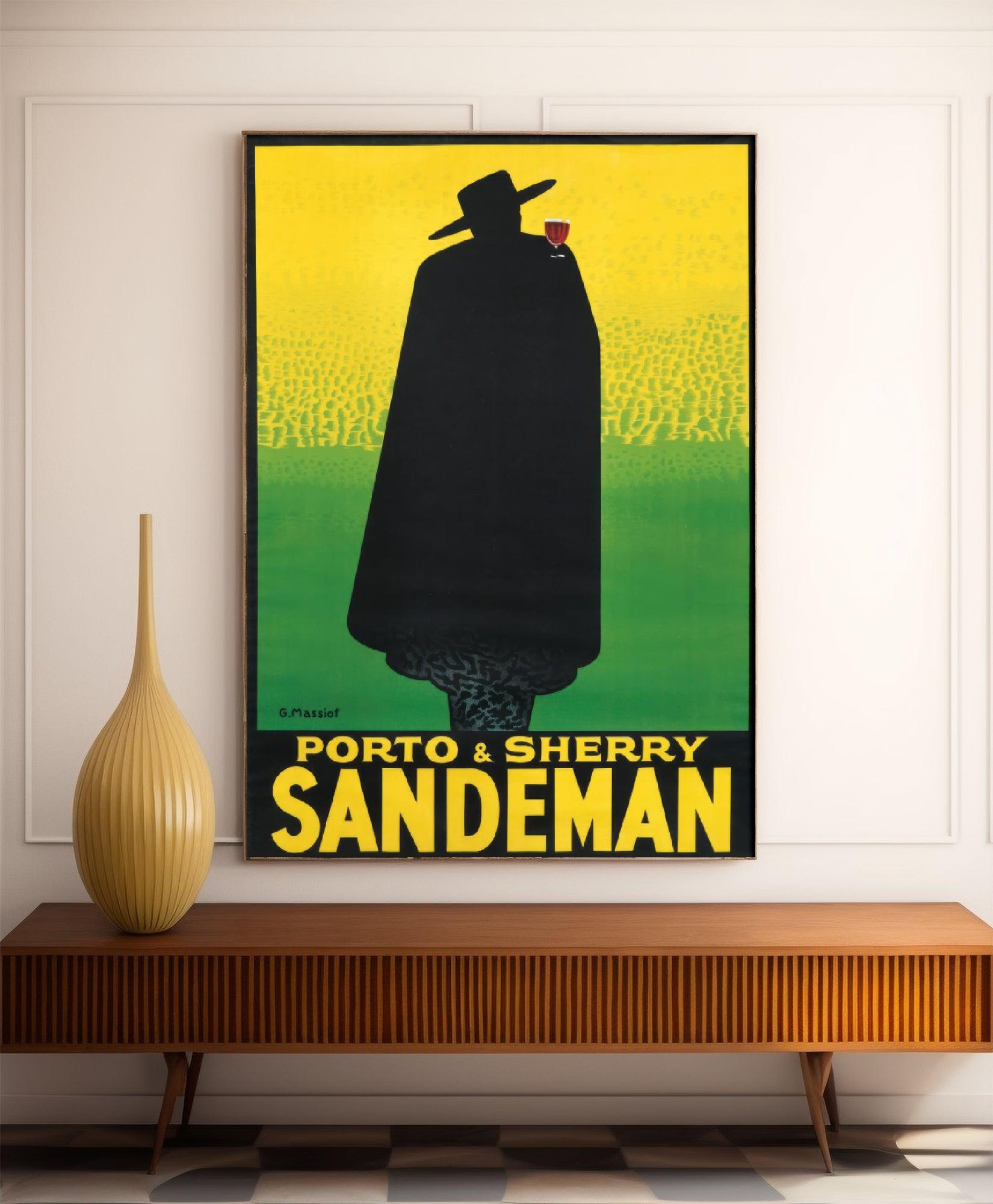 Affiche alcool vintage "Porto et Sherry Sandeman" - George Massiot - Haute Définition - Poster Vintage
