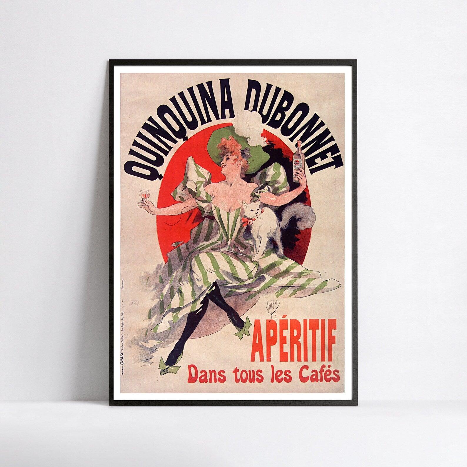 Affiche alcool vintage "QUINQUINA DUBONNET" - Haute Définition - papier mat 230gr/m2 - Poster Vintage