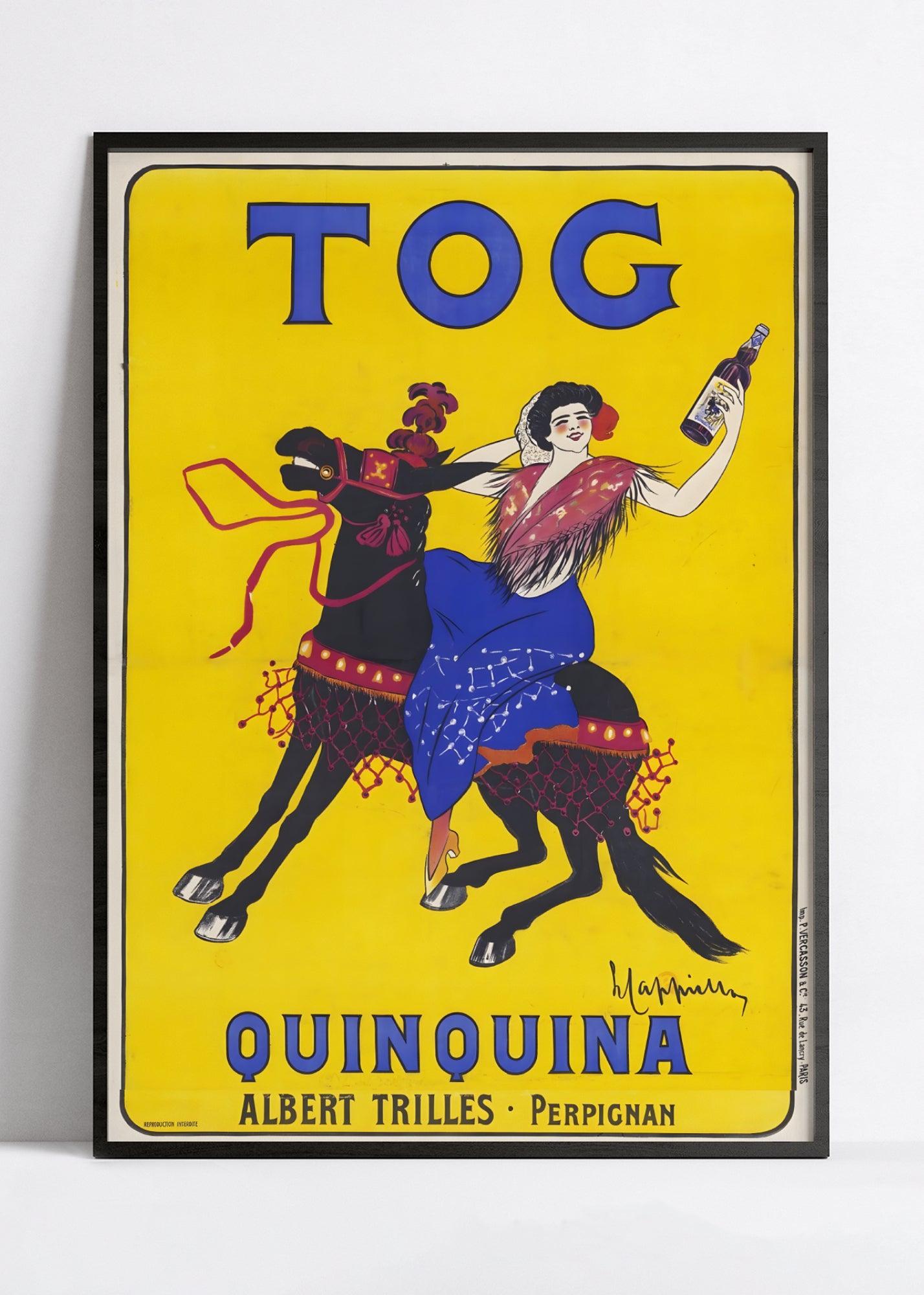 Affiche alcool vintage "Quinquina Tog" - Cappiello - Haute Définition - papier mat 230gr/m2 - Poster Vintage