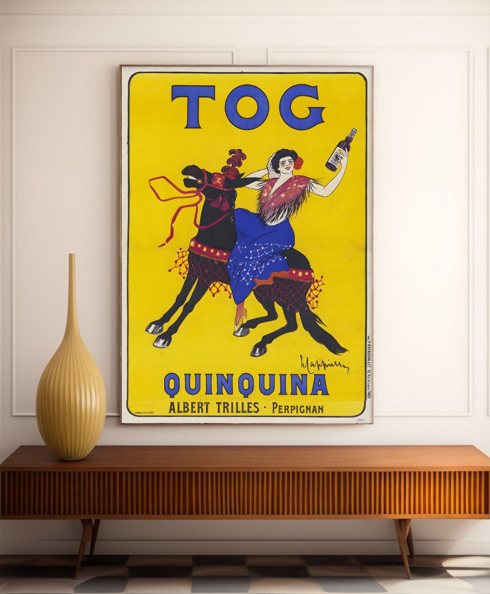 Affiche alcool vintage "Quinquina Tog" - Cappiello - Haute Définition - papier mat 230gr/m2 - Poster Vintage