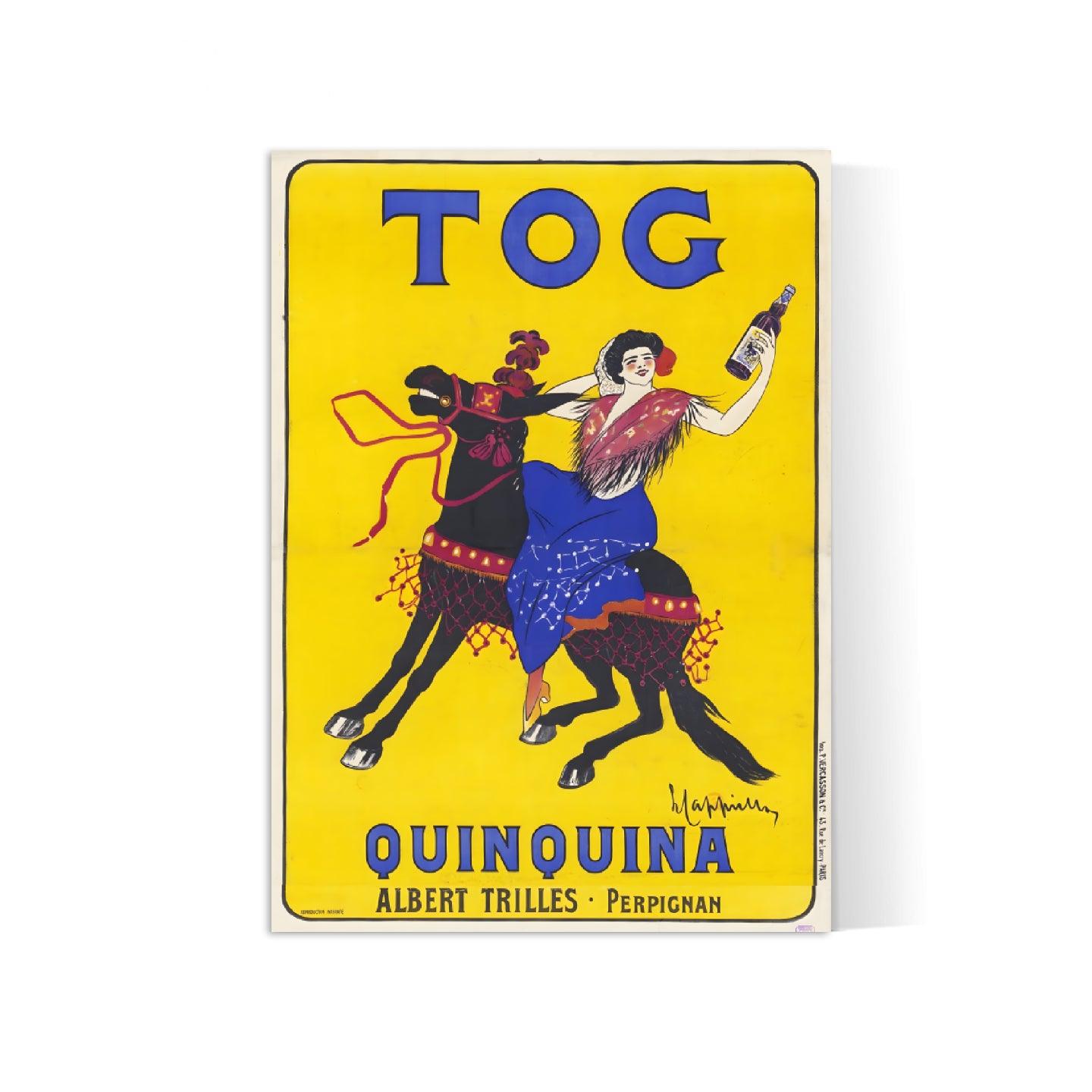 Affiche alcool vintage "Quinquina Tog" - Cappiello - Haute Définition - papier mat 230gr/m2 - Poster Vintage