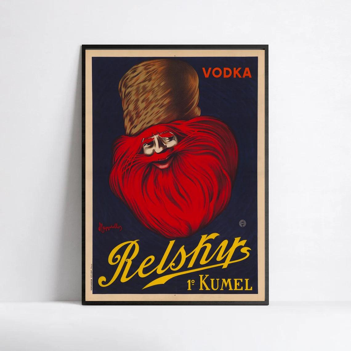 Affiche alcool vintage "Vodka Relsky" - Leonetto Cappiello - Haute Définition - papier mat 230gr/m2 - Poster Vintage