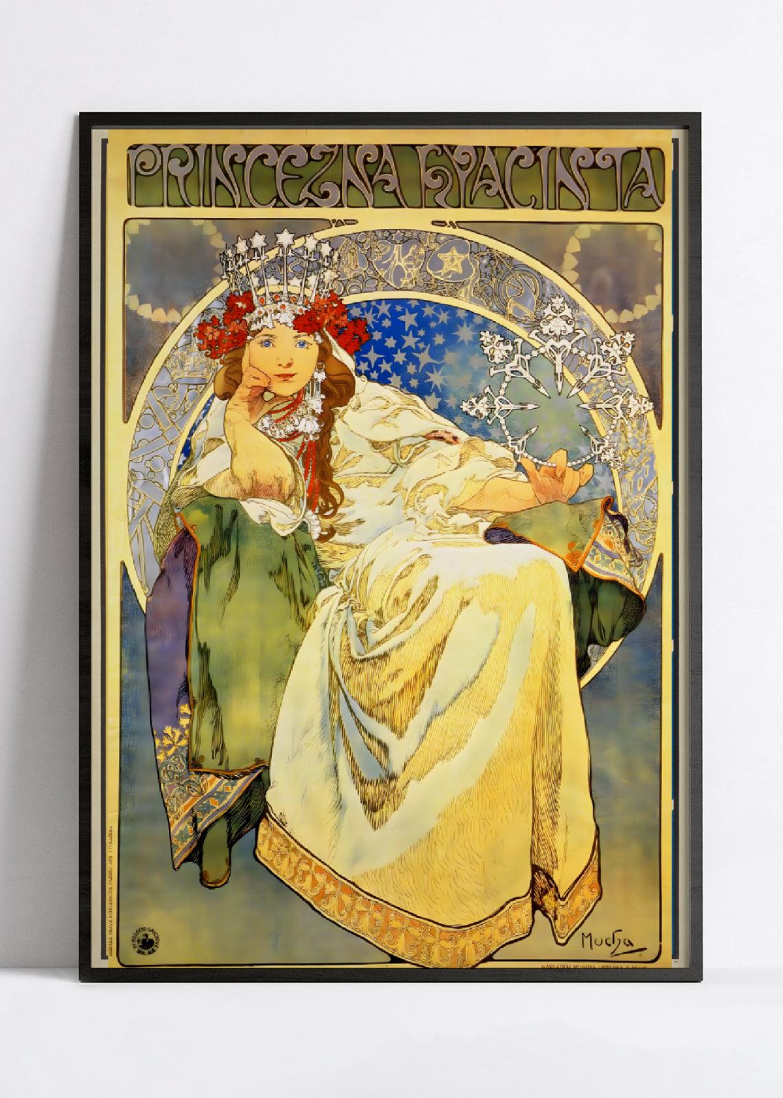 Affiche Alphonse Mucha "Princesse Hyacinthe" - Art Nouveau - Haute Définition - papier mat 230gr/m2 - Poster Vintage