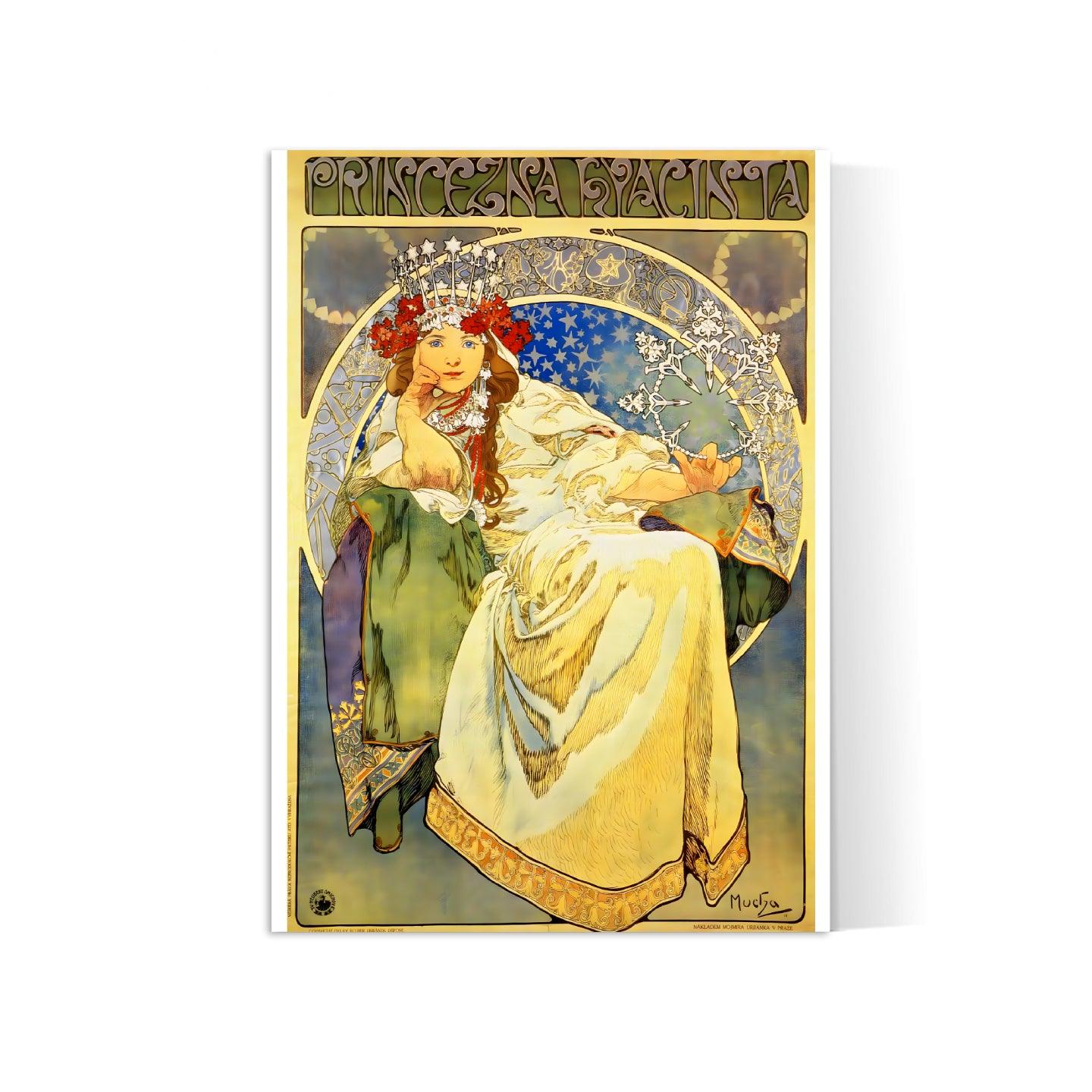 Affiche Alphonse Mucha "Princesse Hyacinthe" - Art Nouveau - Haute Définition - papier mat 230gr/m2 - Poster Vintage