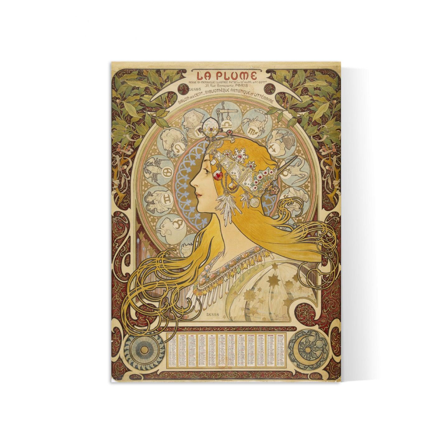 Affiche Alphonse Mucha "Zodiac" vintage - Art Nouveau - Haute Définition - papier mat 230gr/m2 - Poster Vintage