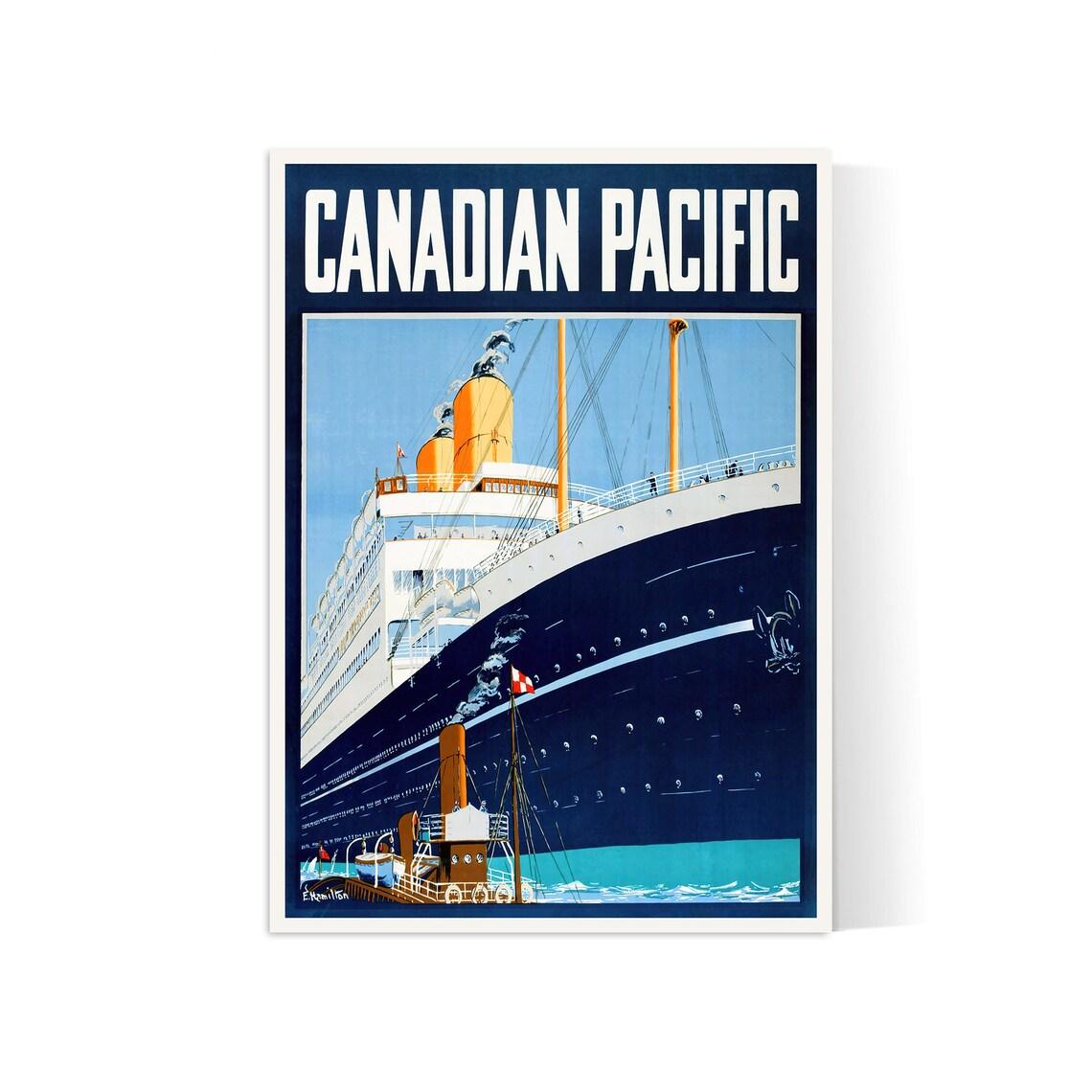 Affiche bateau vintage "Canadian Pacific" - Haute Définition - papier mat 230gr/m2 - Poster Vintage