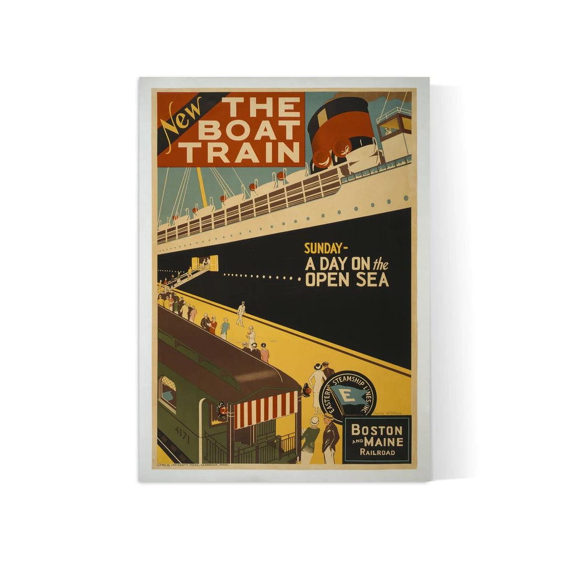 Affiche bateau vintage "The Boat Train" - Haute Définition - papier mat 230gr/m² - Poster Vintage