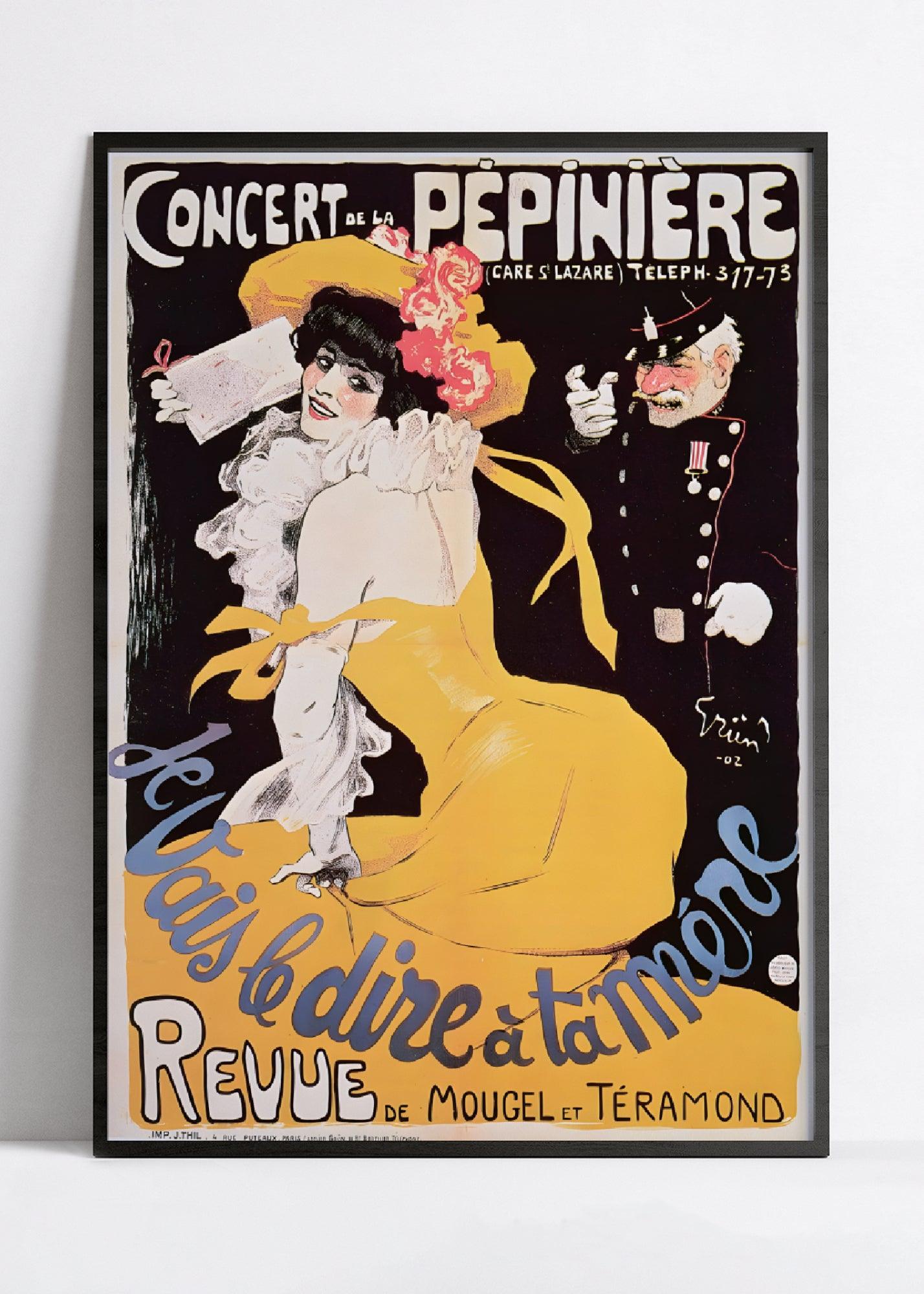 Affiche cabaret vintage "Concert de la pépinière" - Grün- Haute Définition - papier mat 230gr/m² - Poster Vintage