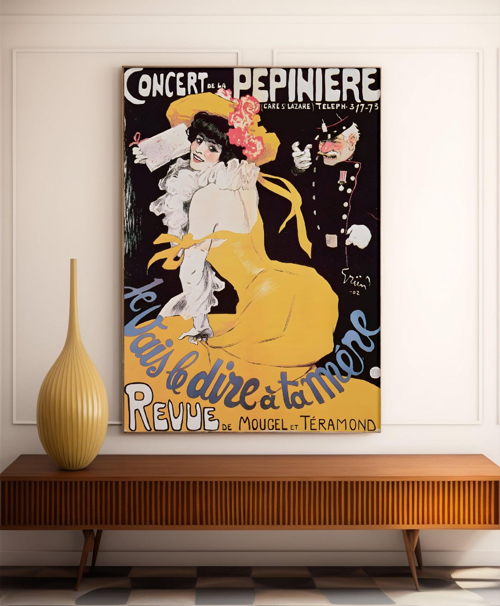 Affiche cabaret vintage "Concert de la pépinière" - Grün- Haute Définition - papier mat 230gr/m² - Poster Vintage