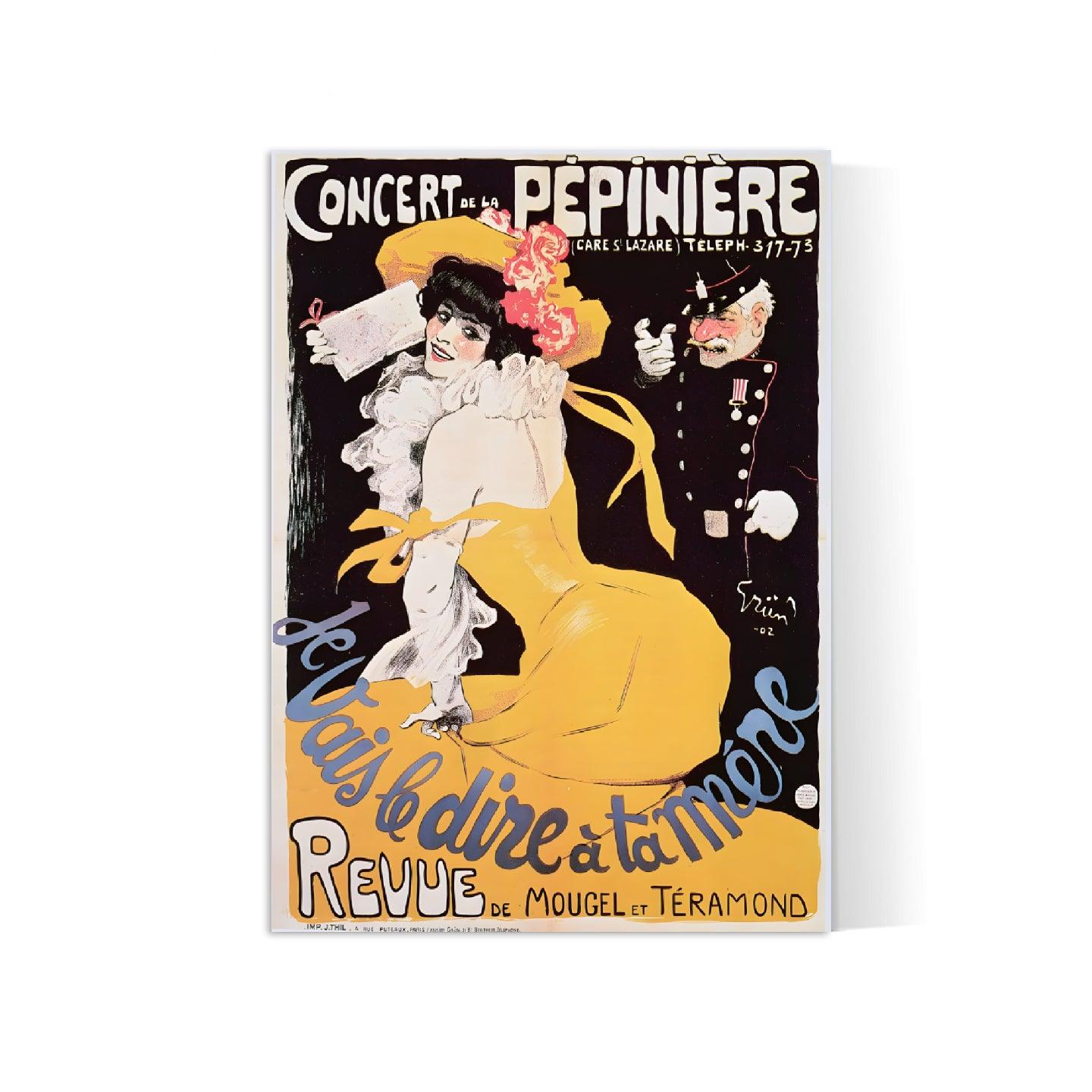 Affiche cabaret vintage "Concert de la pépinière" - Grün- Haute Définition - papier mat 230gr/m² - Poster Vintage