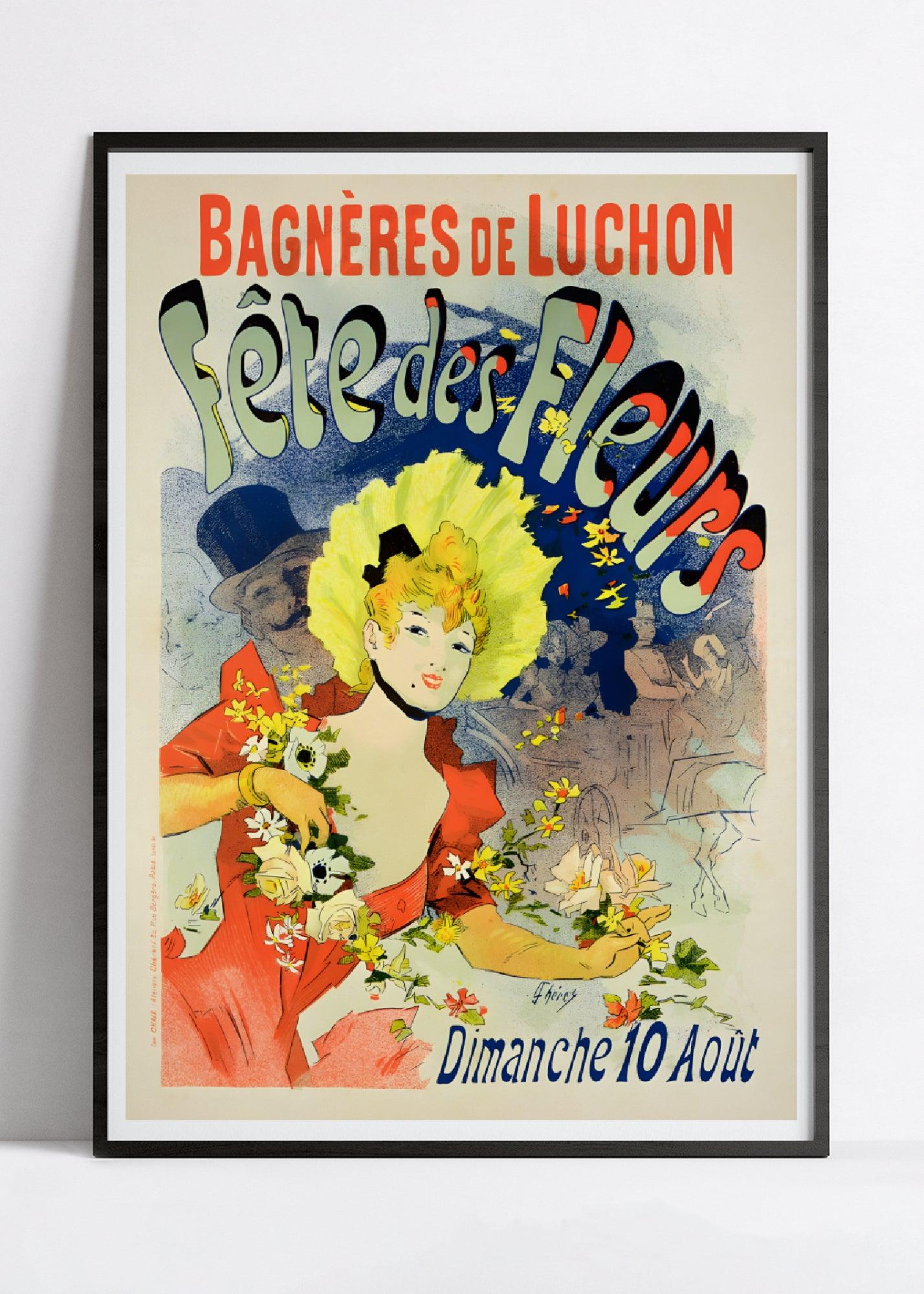 Affiche cabaret vintage "Fête des fleurs" - Jules Cheret - Haute Définition - papier mat 230gr/m² - Poster Vintage