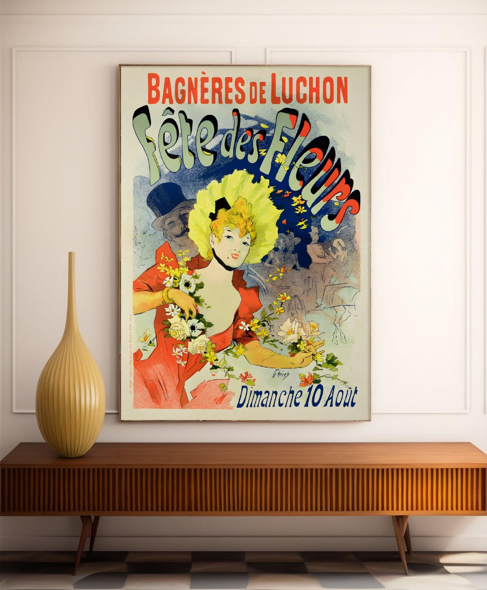 Affiche cabaret vintage "Fête des fleurs" - Jules Cheret - Haute Définition - papier mat 230gr/m² - Poster Vintage