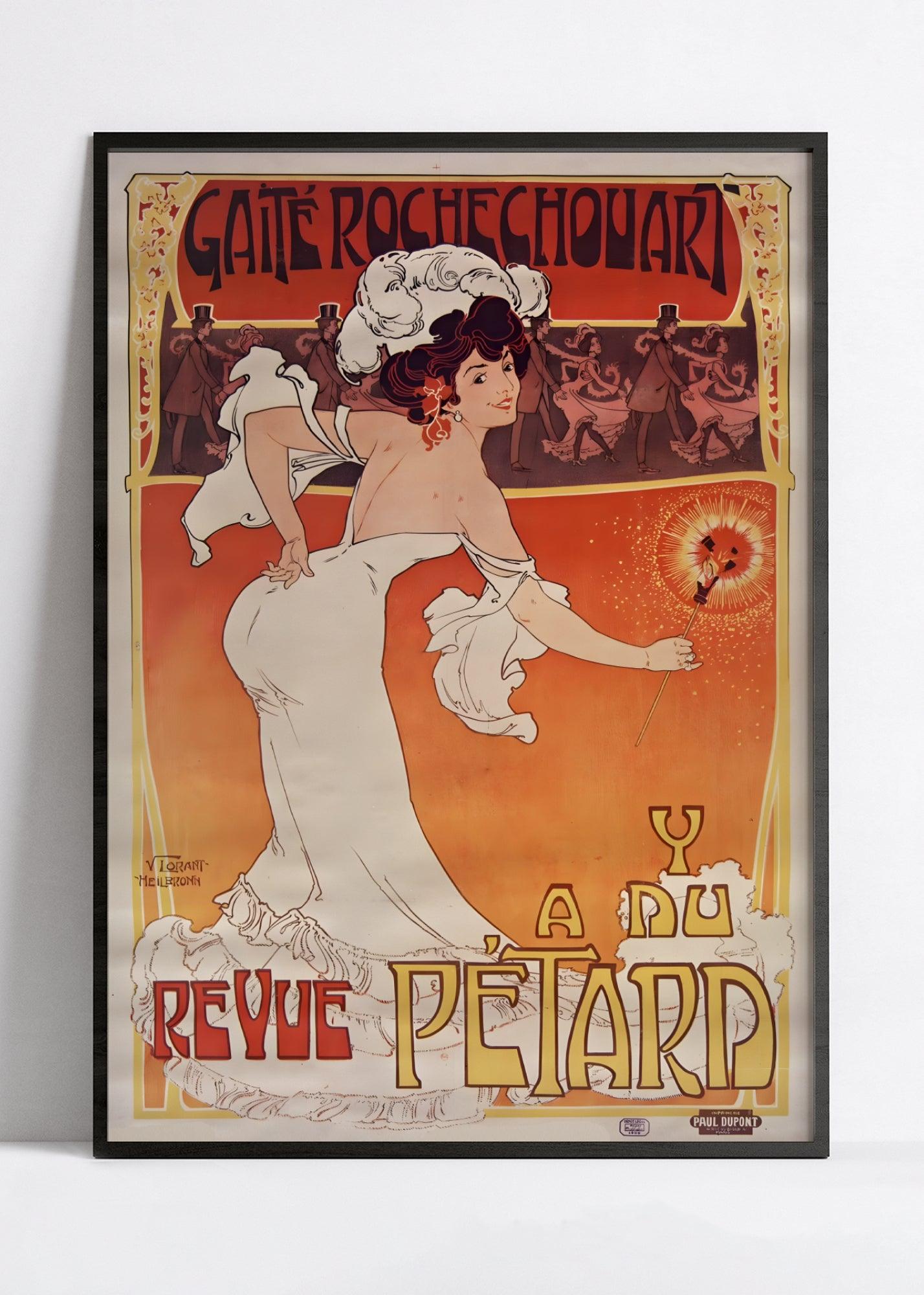 Affiche cabaret vintage "Gaïté Rochechouard - 'Ya du pétard" - Haute Définition - papier mat 230gr/m² - Poster Vintage