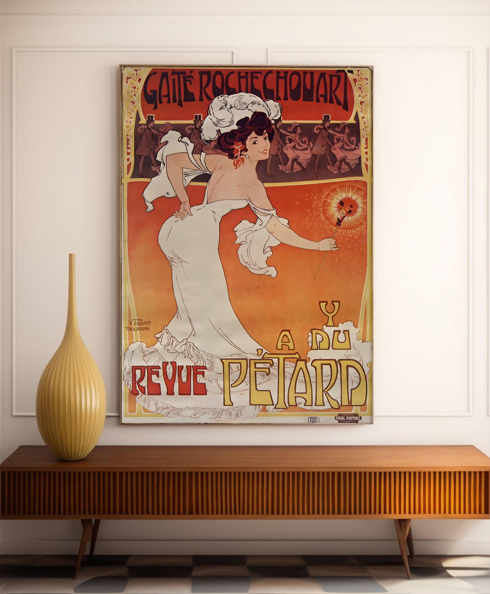 Affiche cabaret vintage "Gaïté Rochechouard - 'Ya du pétard" - Haute Définition - papier mat 230gr/m² - Poster Vintage