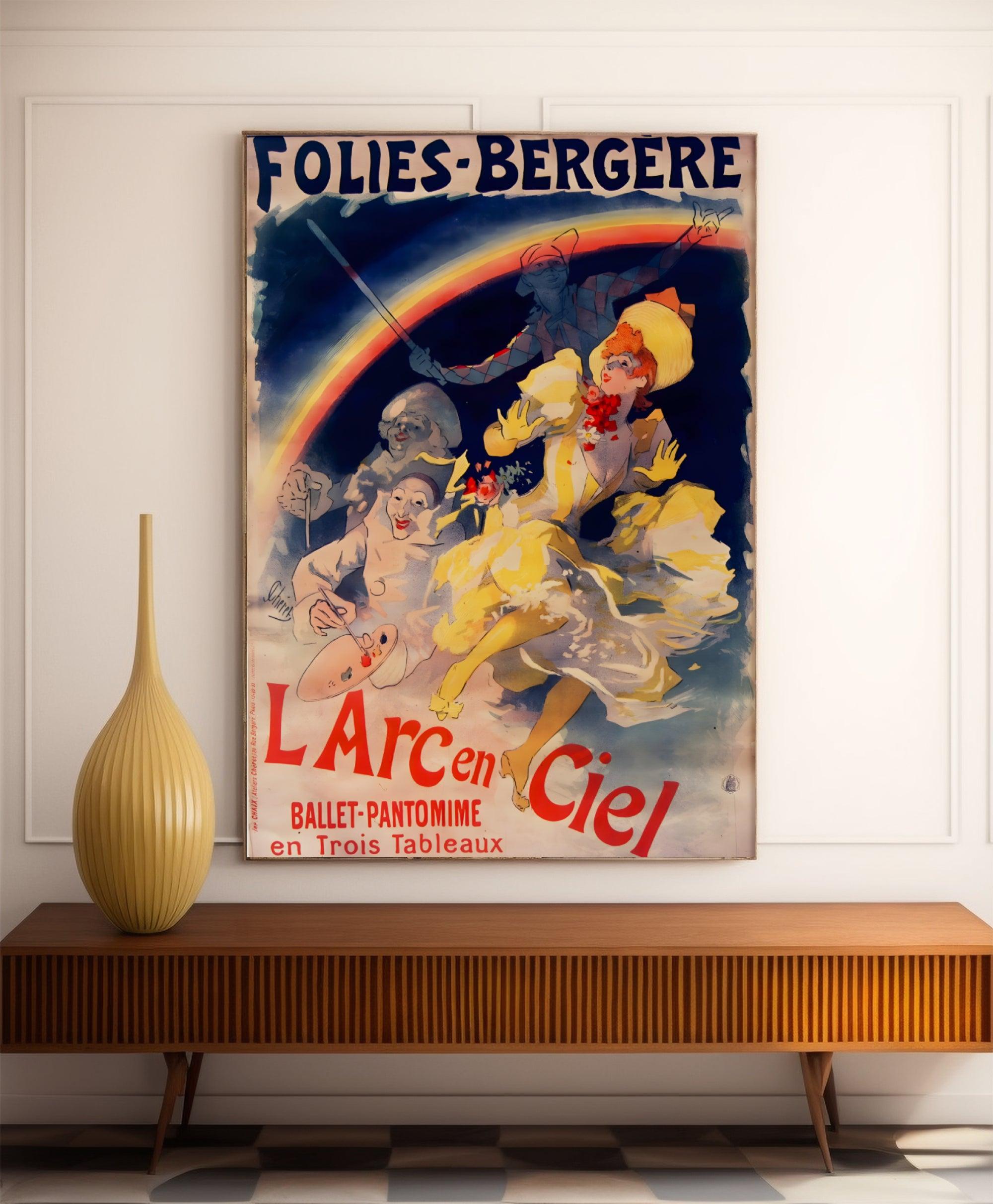 Affiche cabaret vintage "l'Arc en ciel" - Jules Cheret - Haute Définition - papier mat 230gr/m² - Poster Vintage