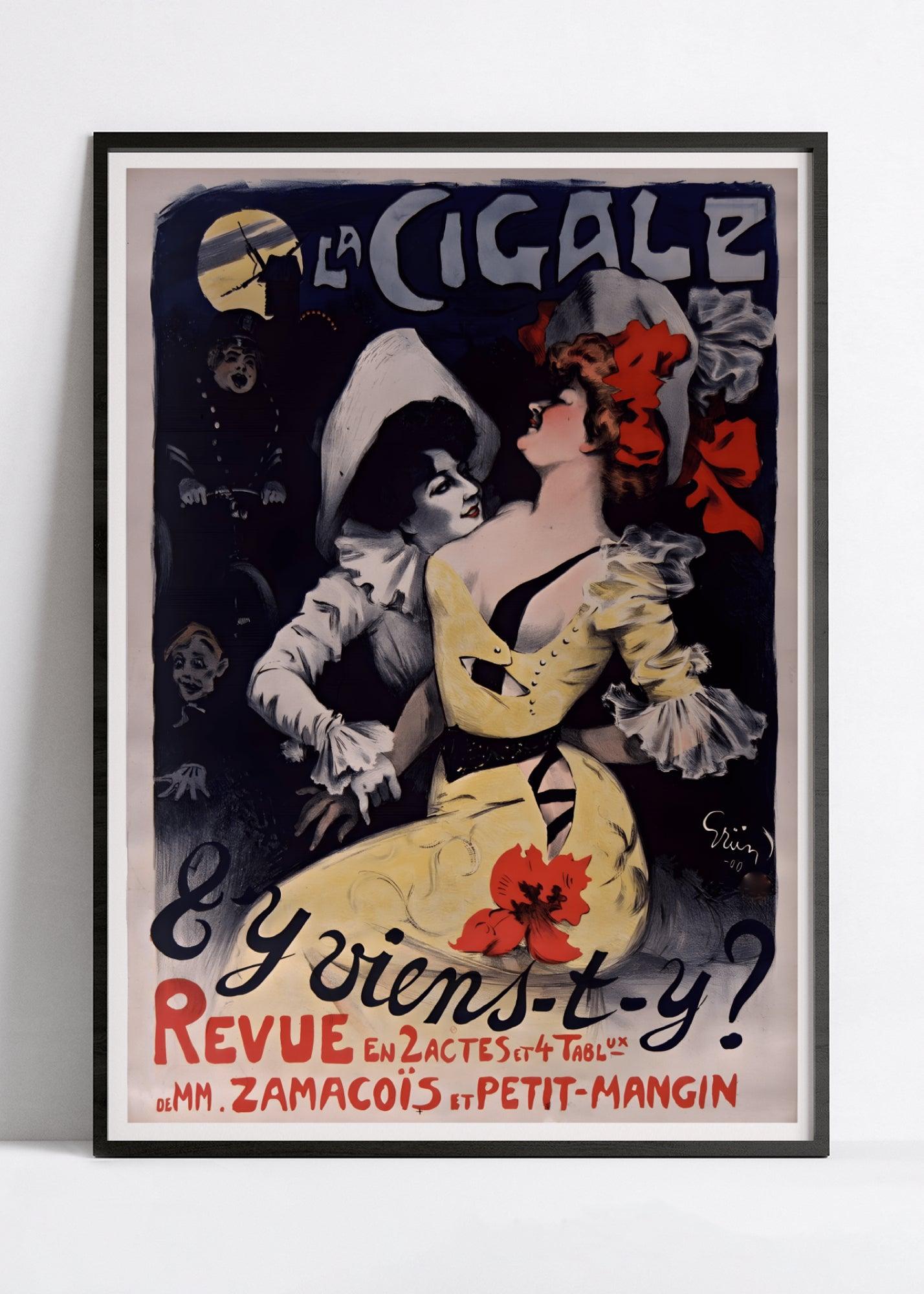 Affiche cabaret vintage "La Cigale" - Grün- Haute Définition - papier mat 230gr/m² - Poster Vintage