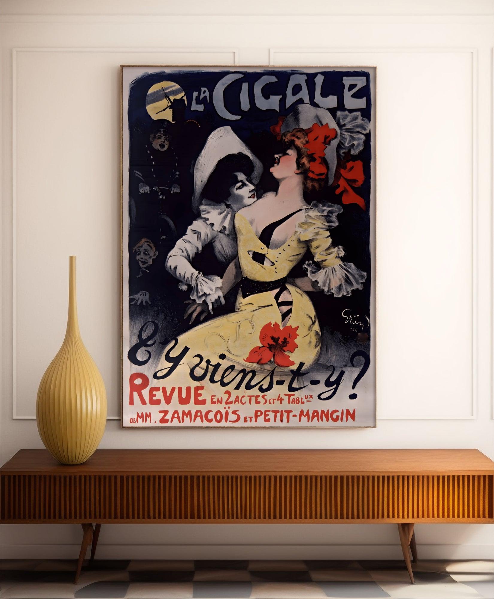 Affiche cabaret vintage "La Cigale" - Grün- Haute Définition - papier mat 230gr/m² - Poster Vintage