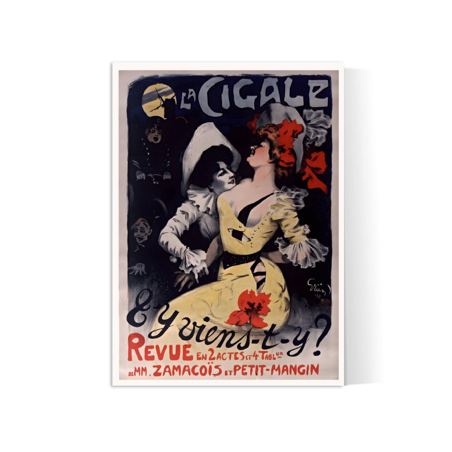 Affiche cabaret vintage "La Cigale" - Grün- Haute Définition - papier mat 230gr/m² - Poster Vintage