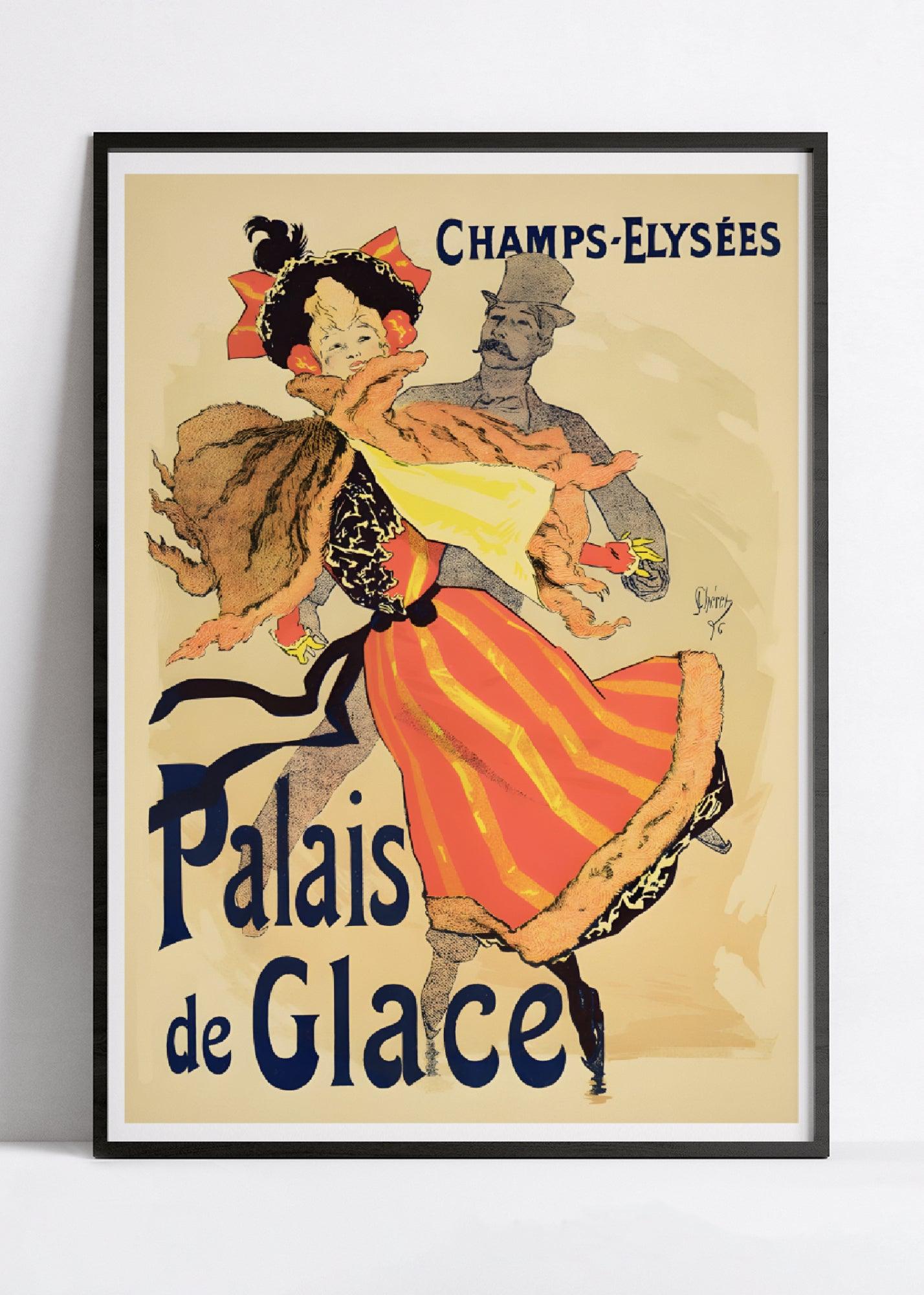 Affiche cabaret vintage "Palais des glaces" - Jules Cheret - Haute Définition - papier mat 230gr/m² - Poster Vintage