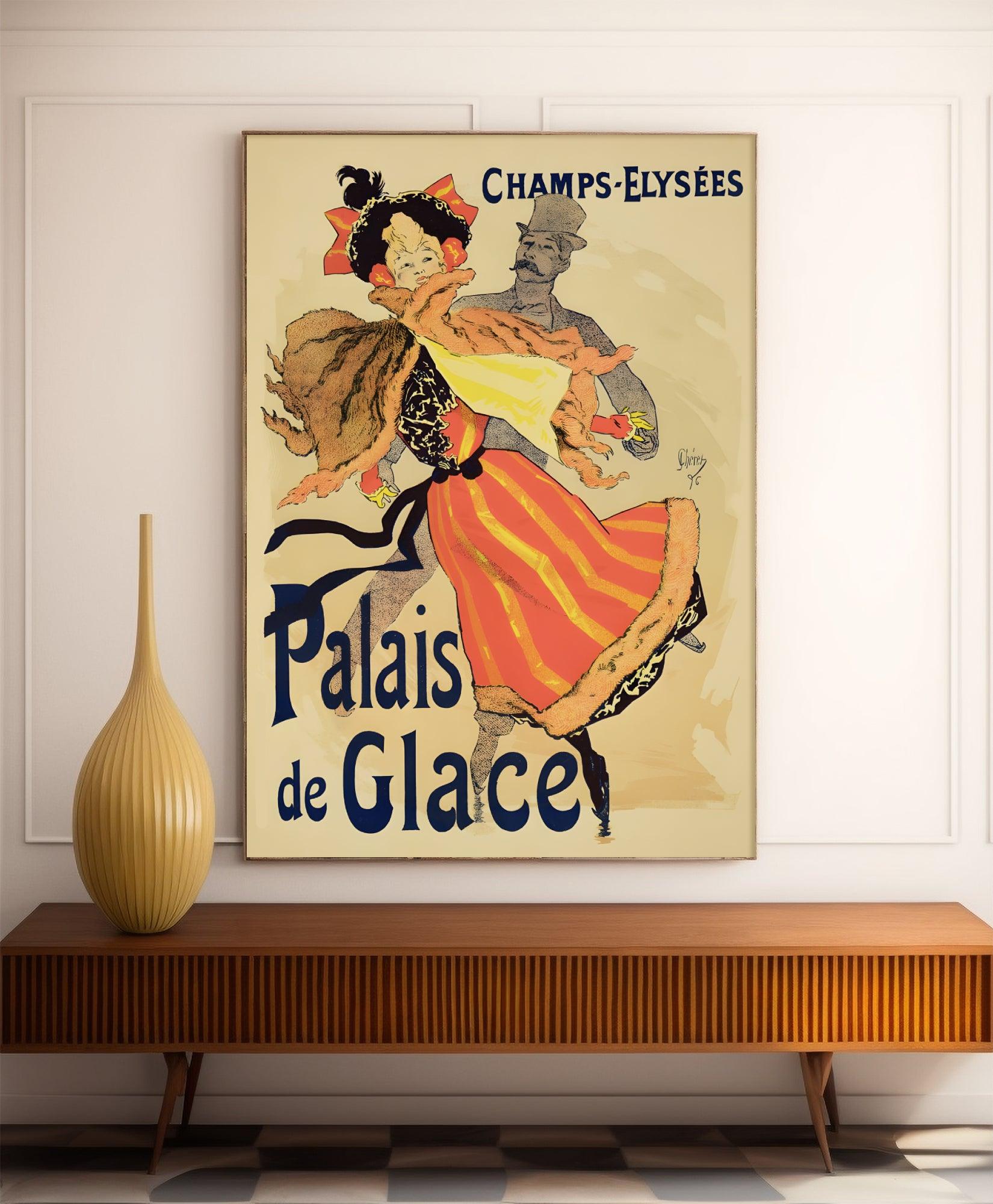 Affiche cabaret vintage "Palais des glaces" - Jules Cheret - Haute Définition - papier mat 230gr/m² - Poster Vintage