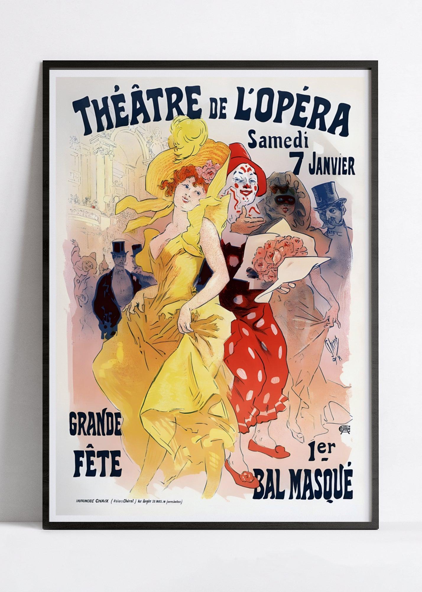 Affiche cabaret vintage "Théâtre de l'Opéra" - Jules Cheret - Haute Définition - papier mat 230gr/m² - Poster Vintage