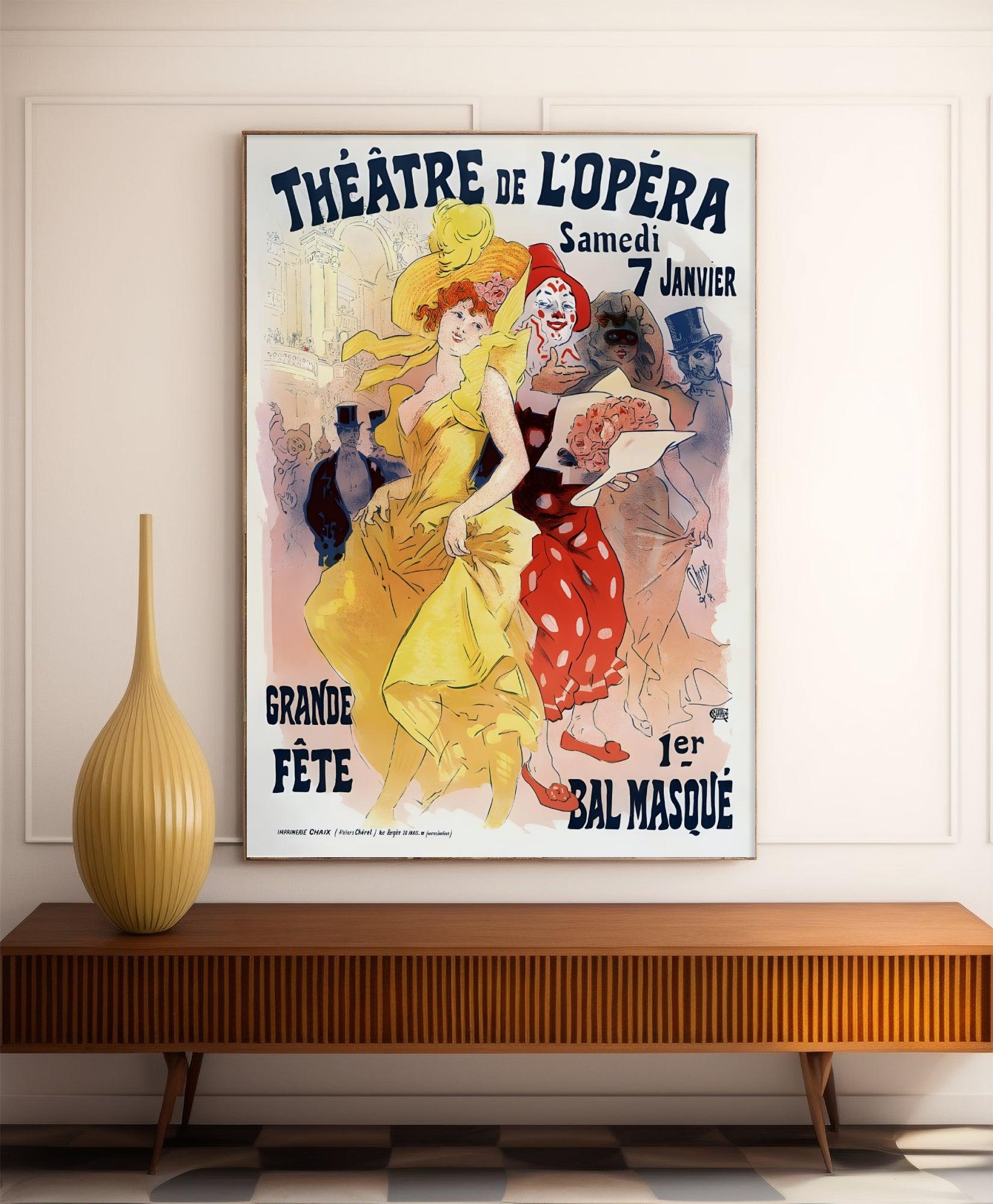 Affiche cabaret vintage "Théâtre de l'Opéra" - Jules Cheret - Haute Définition - papier mat 230gr/m² - Poster Vintage