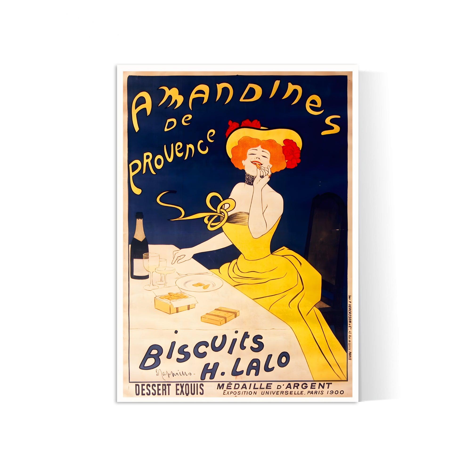 Affiche cuisine vintage "Amandines de Provence" - Leonetto Cappiello - Haute Définition - papier mat 230gr/m² - Poster Vintage