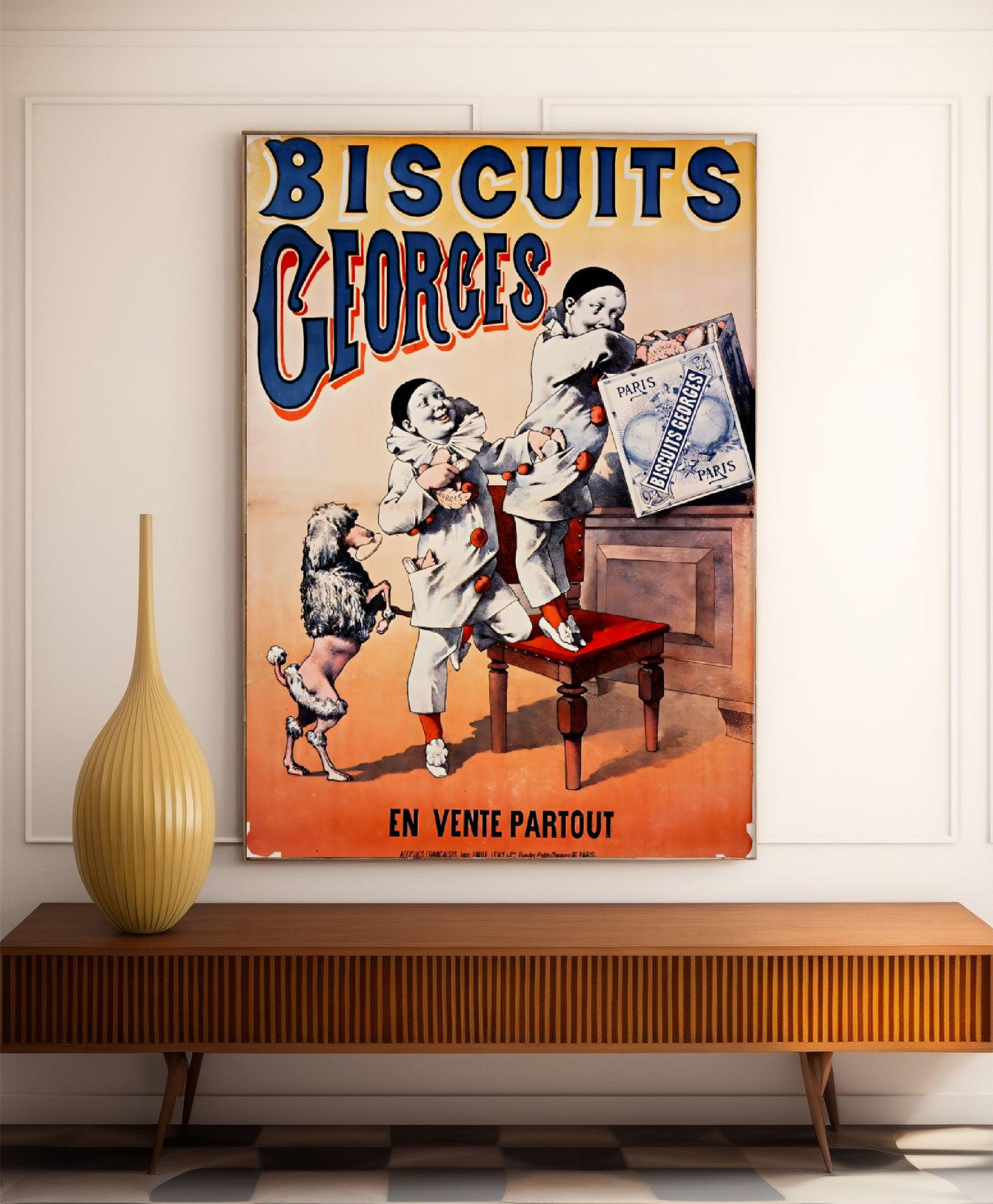 Affiche cuisine vintage "Biscuits Georges"- Haute Définition - papier mat 230gr/m² - Poster Vintage