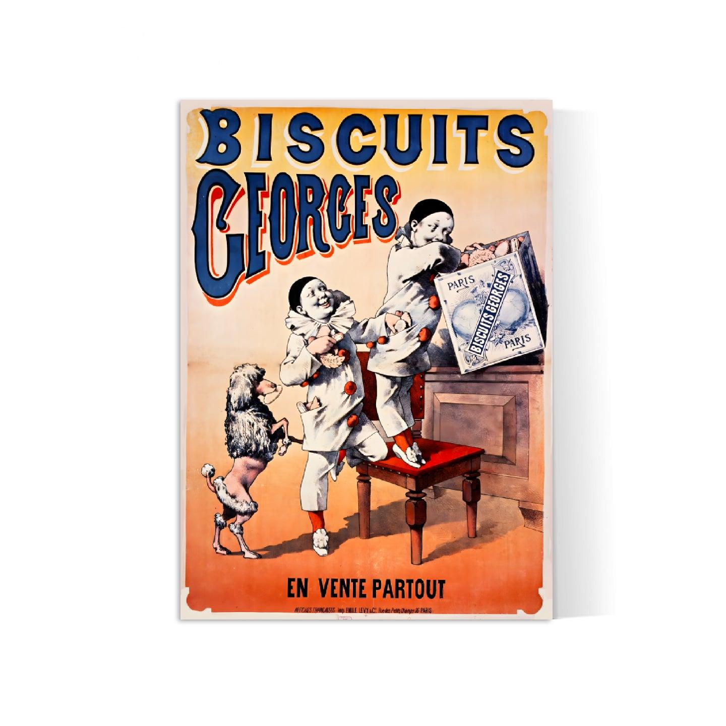 Affiche cuisine vintage "Biscuits Georges"- Haute Définition - papier mat 230gr/m² - Poster Vintage