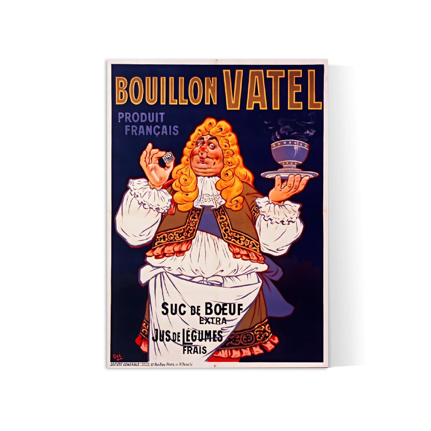 Affiche cuisine vintage "Bouillon Vatel" - Eugène Ogé - Haute Définition - papier mat 230gr/m² - Poster Vintage