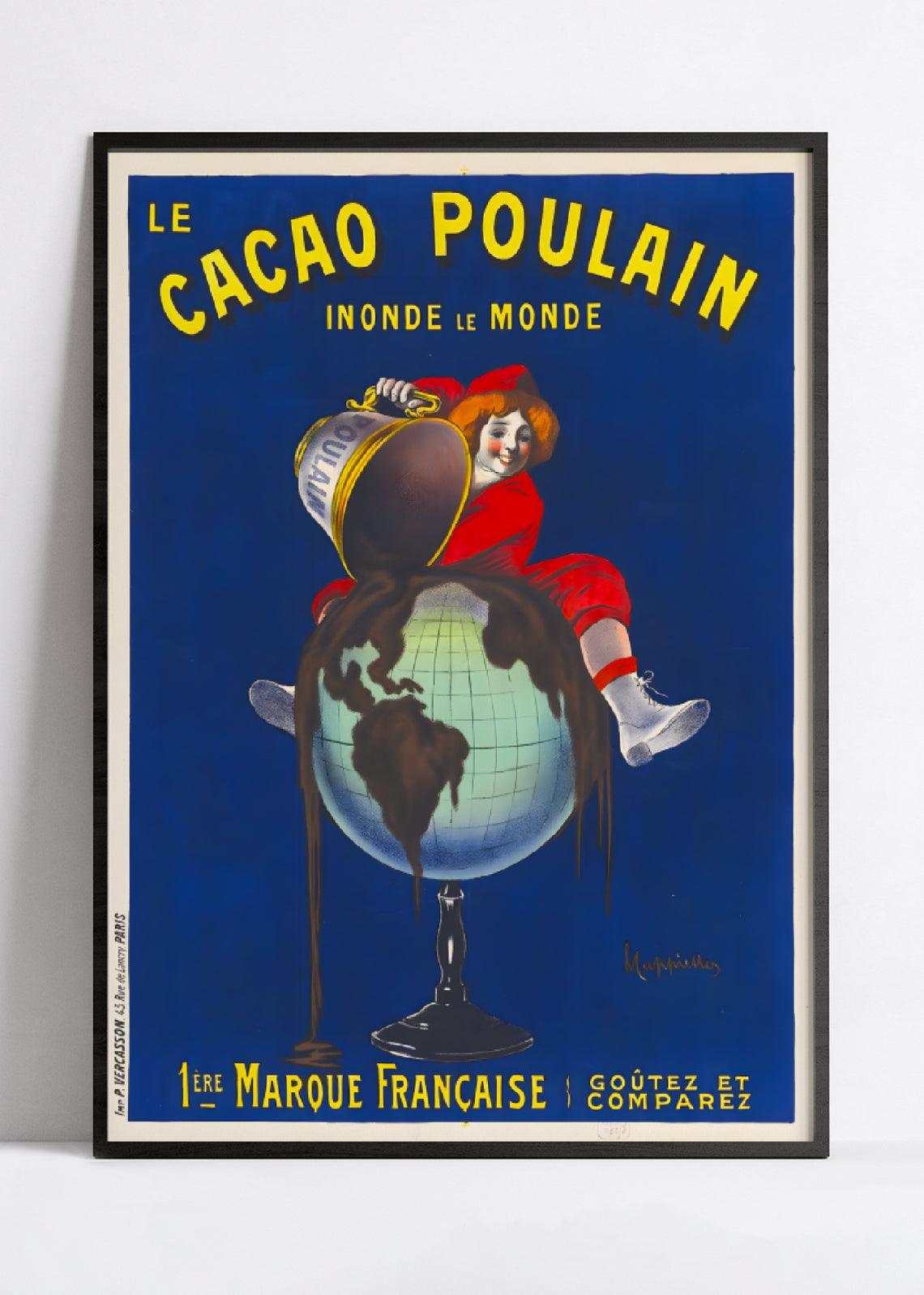 Affiche cuisine vintage "Cacao Poulain" - Leonetto Cappiello - Haute Définition - papier mat 230gr/m² - Poster Vintage