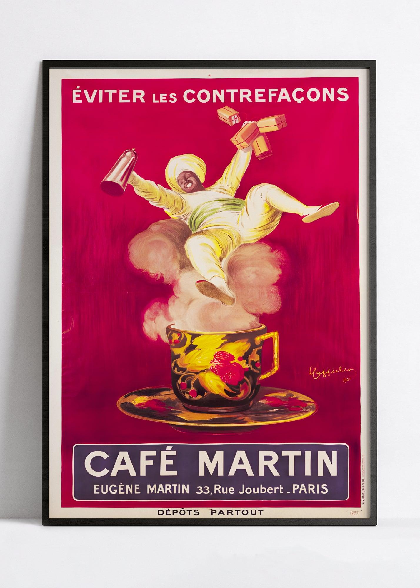 Affiche cuisine vintage "Café Martin" - Leonetto Cappiello - Haute Définition - papier mat 230gr/m² - Poster Vintage