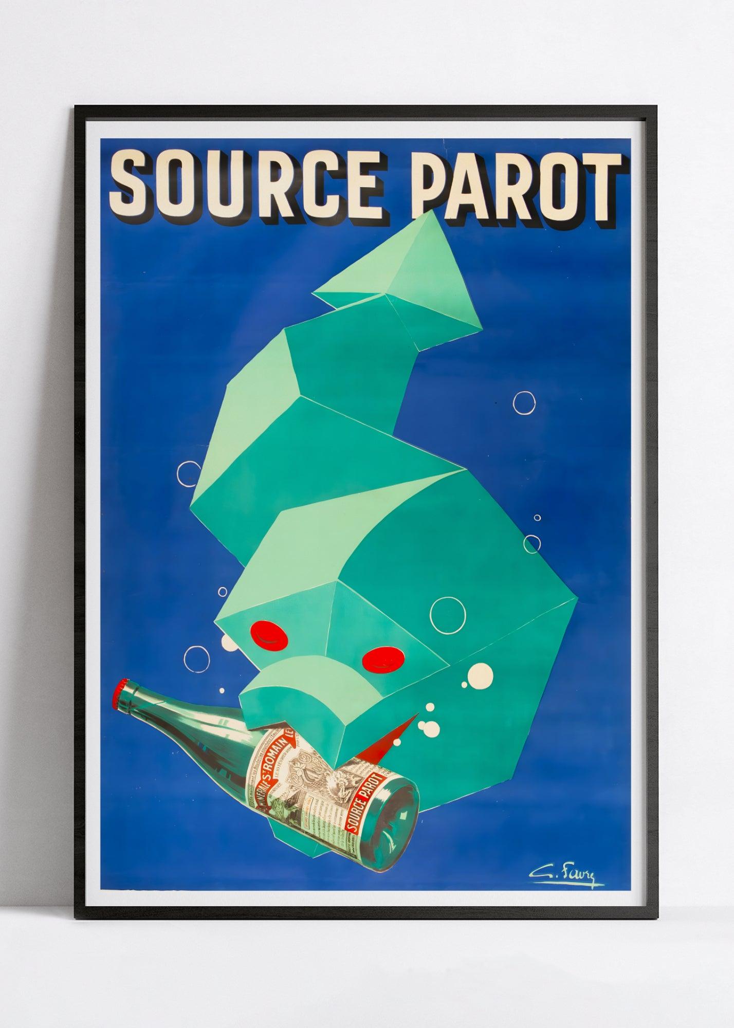 Affiche cuisine vintage "Eau gazeuse Source Parot" - Favre - Haute Définition - papier mat 230gr/m² - Poster Vintage