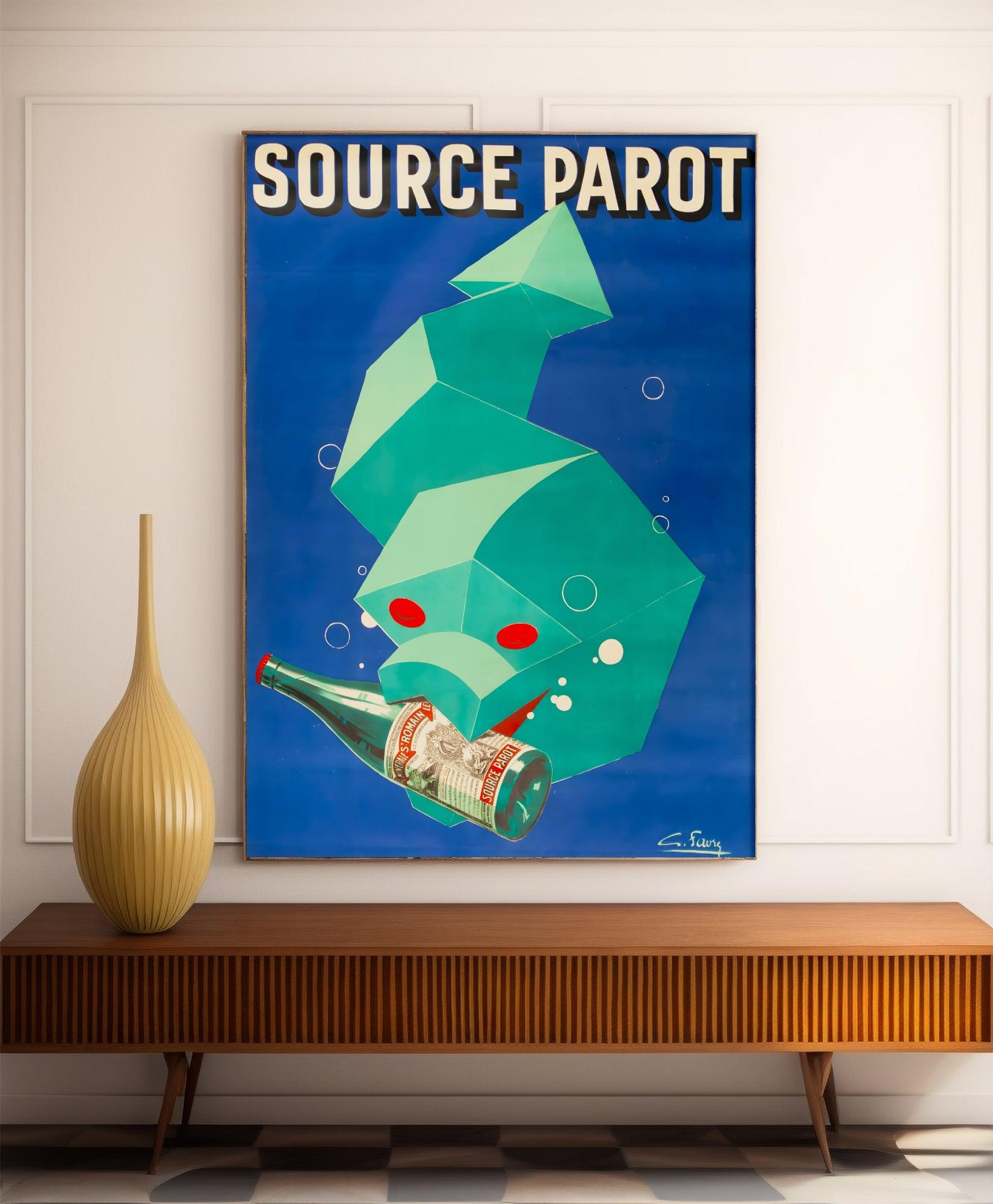 Affiche cuisine vintage "Eau gazeuse Source Parot" - Favre - Haute Définition - papier mat 230gr/m² - Poster Vintage