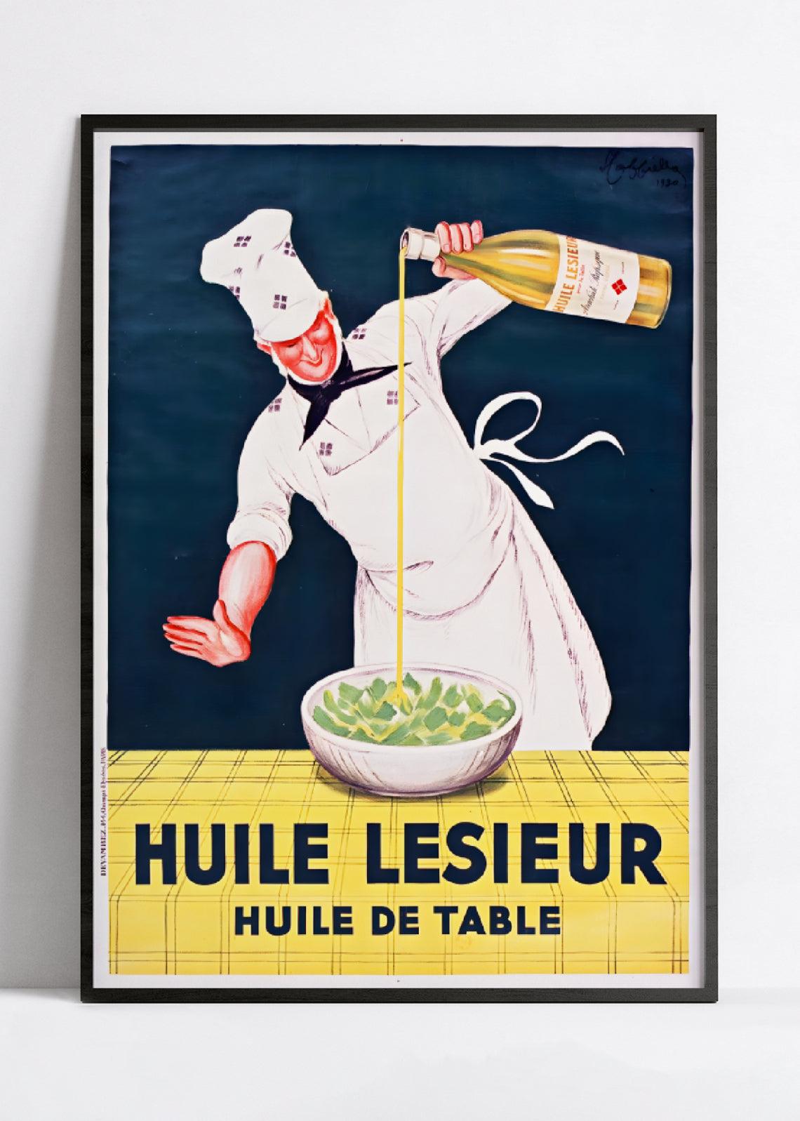 Affiche cuisine vintage "Huile Lesieur"- Leonetto Cappiello - Haute Définition - papier mat 230gr/m² - Poster Vintage