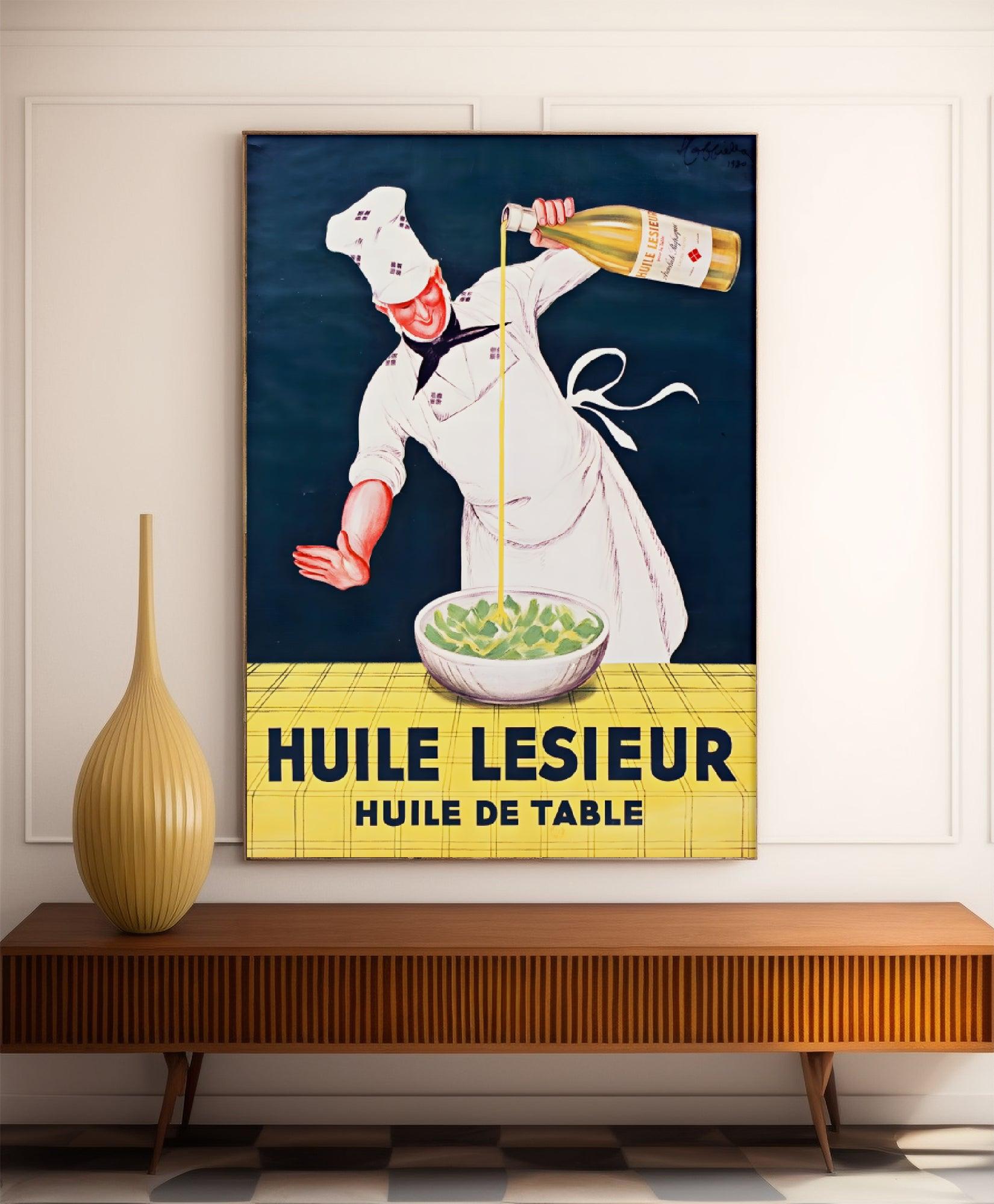 Affiche cuisine vintage "Huile Lesieur"- Leonetto Cappiello - Haute Définition - papier mat 230gr/m² - Poster Vintage