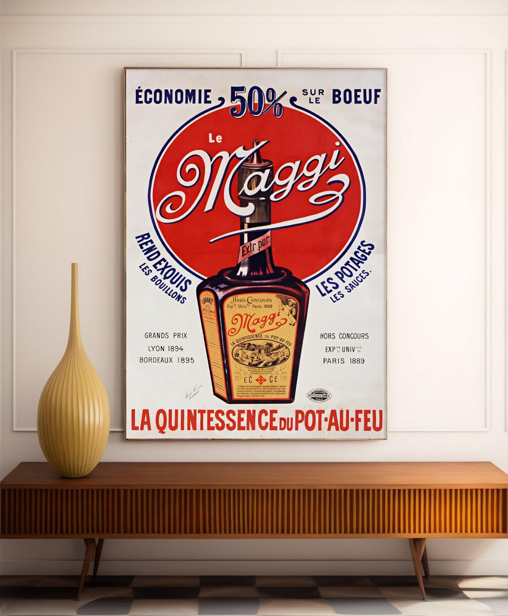 Affiche cuisine vintage "le Maggi" - Haute Définition - Firmin Bouisset - papier mat 230gr/m² - Poster Vintage