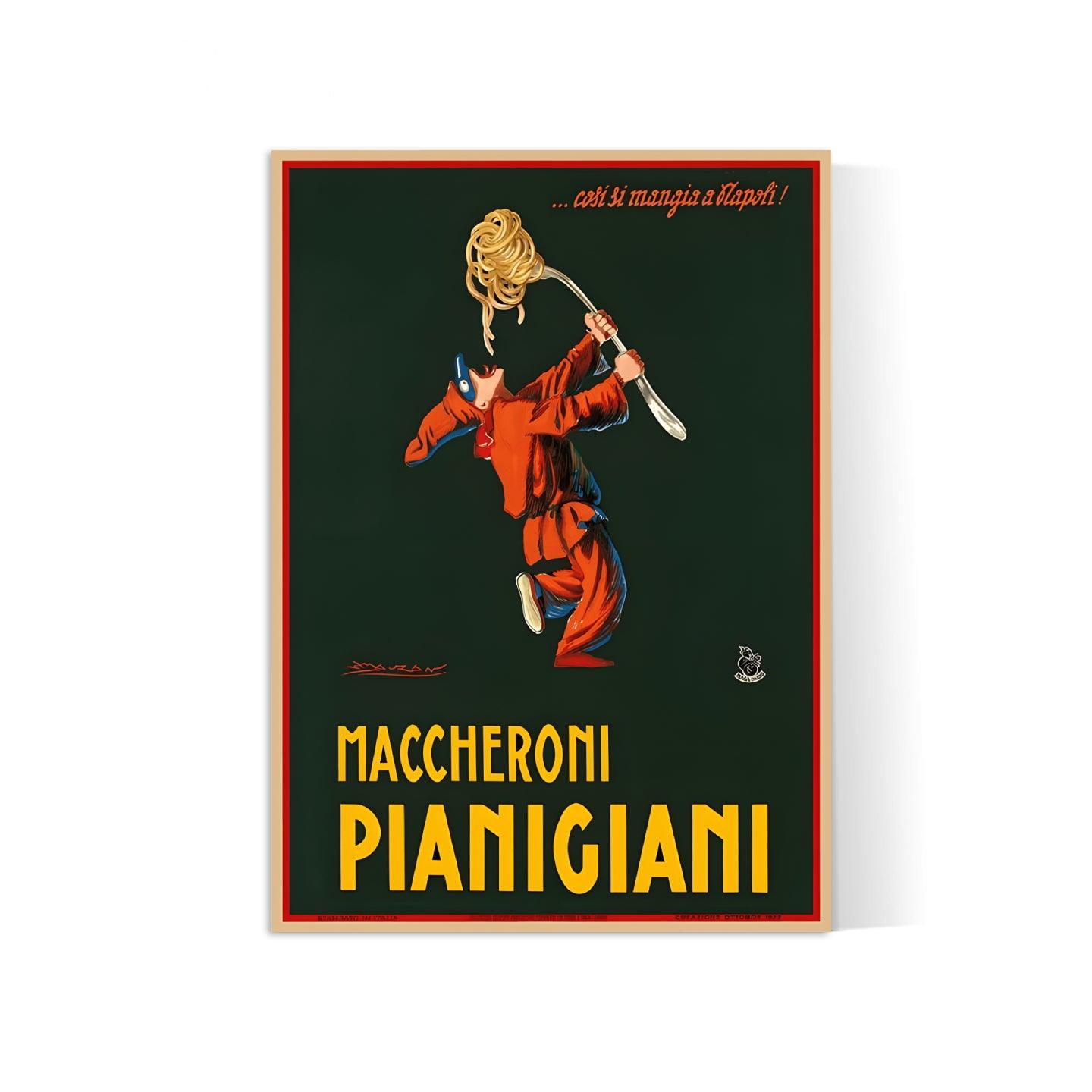 Affiche cuisine vintage "Maccheroni Pianigiani"- Achille Mauzan- Haute Définition - papier mat 230gr/m² - Poster Vintage