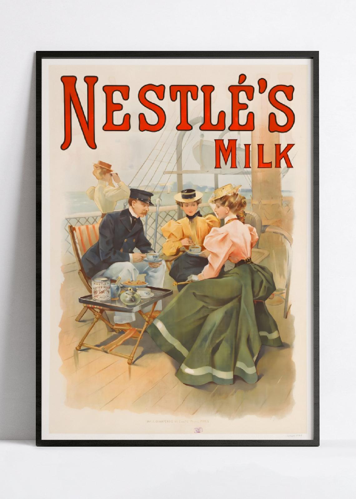 Affiche cuisine vintage "Nestlé's Milk" - Haute Définition - papier mat 230gr/m² - Poster Vintage