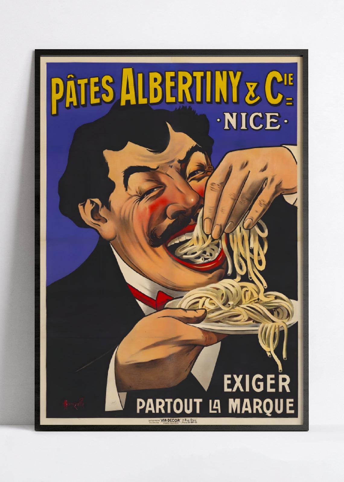 Affiche cuisine vintage "Pâtes Albertigny" - Haute Définition - papier mat 230gr/m² - Poster Vintage