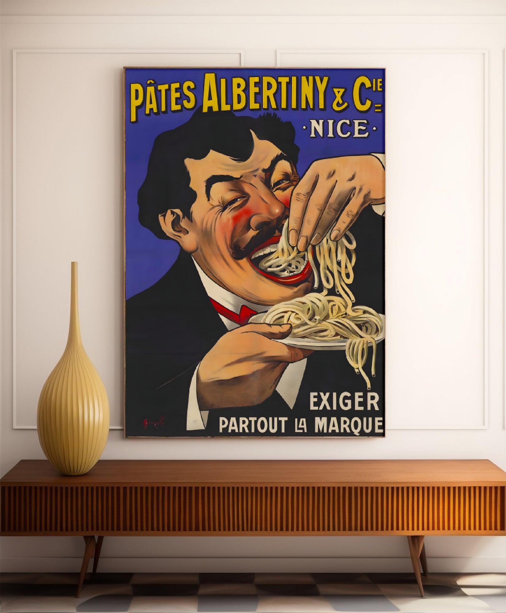 Affiche cuisine vintage "Pâtes Albertigny" - Haute Définition - papier mat 230gr/m² - Poster Vintage