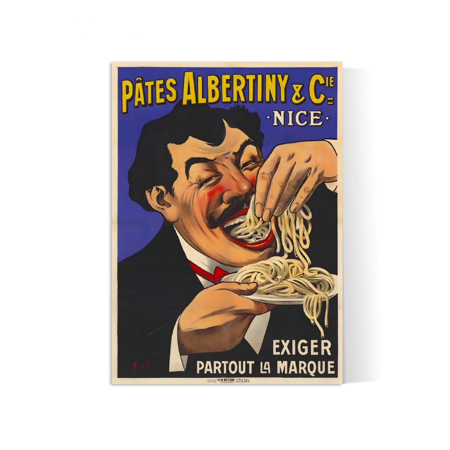 Affiche cuisine vintage "Pâtes Albertigny" - Haute Définition - papier mat 230gr/m² - Poster Vintage