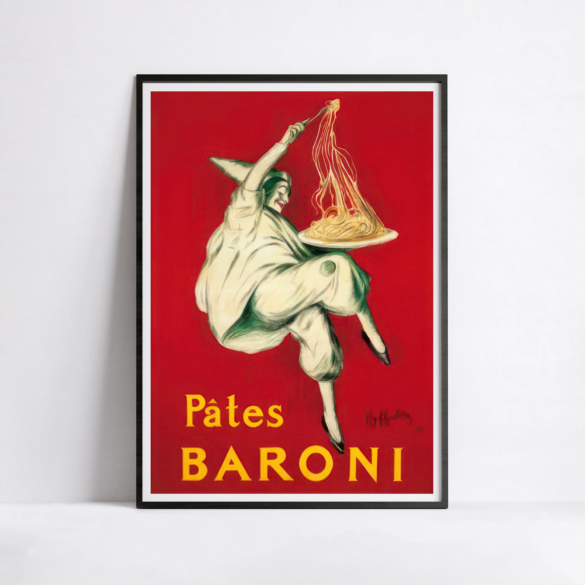 Affiche cuisine vintage "Pâtes Baroni"- Cappiello - Haute Définition - papier mat 230gr/m² - Poster Vintage