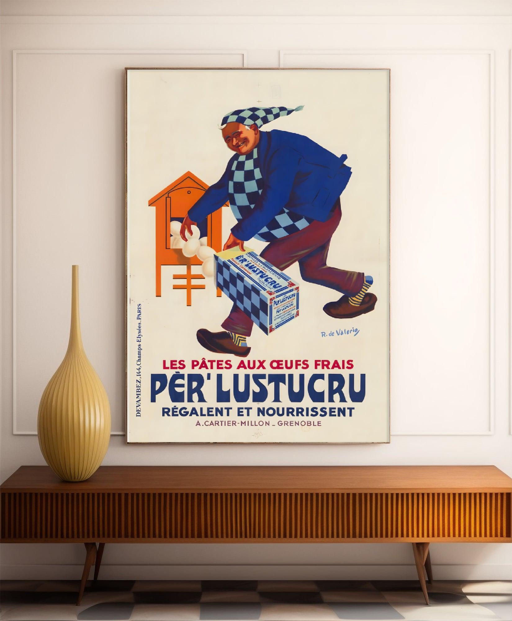 Affiche cuisine vintage "Per Lustucru" - Roger de Valerio - Haute Définition - papier mat 230gr/m² - Poster Vintage