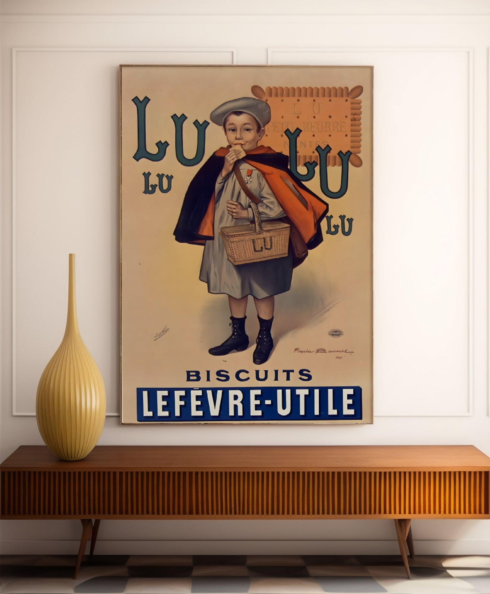 Affiche cuisine Vintage "Petit Beurre LU" - Firmin Bouisset - Haute Définition - papier mat 230gr/m² - Poster Vintage