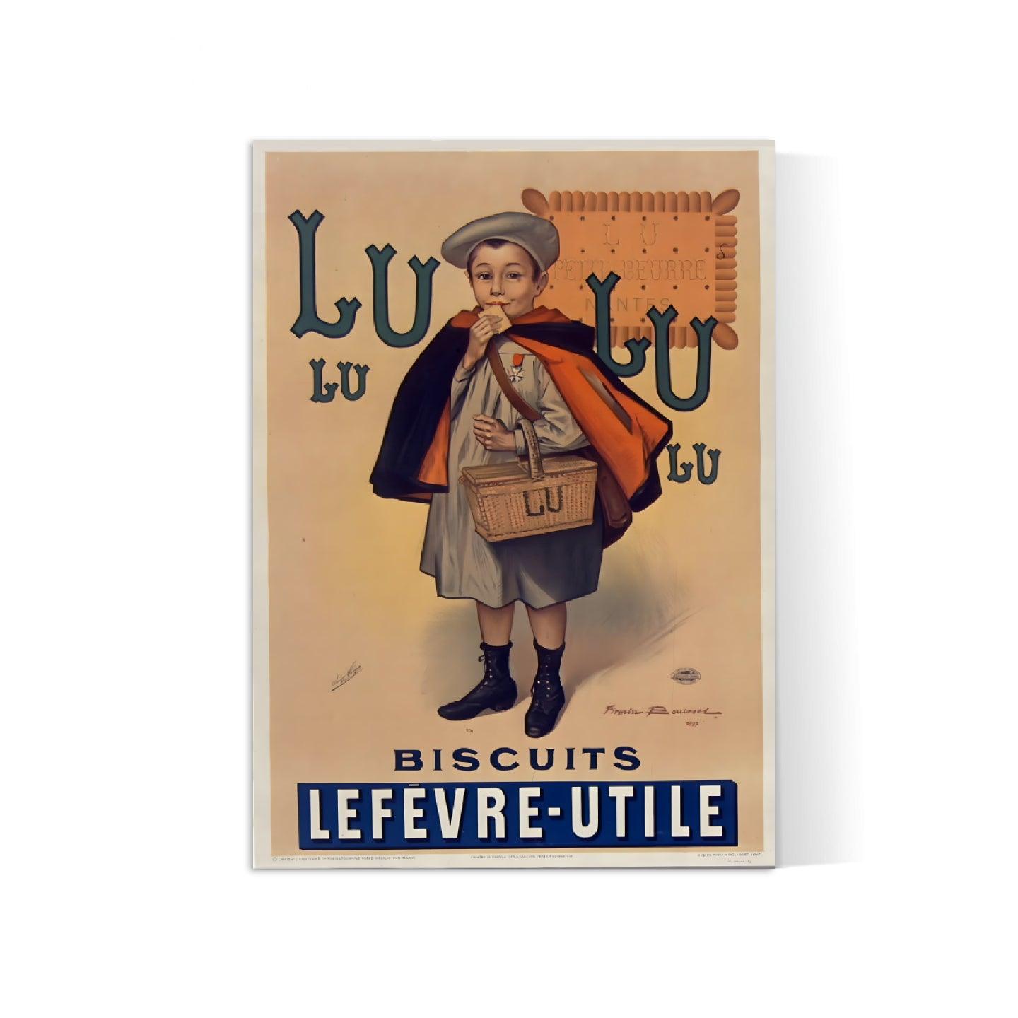 Affiche cuisine Vintage "Petit Beurre LU" - Firmin Bouisset - Haute Définition - papier mat 230gr/m² - Poster Vintage