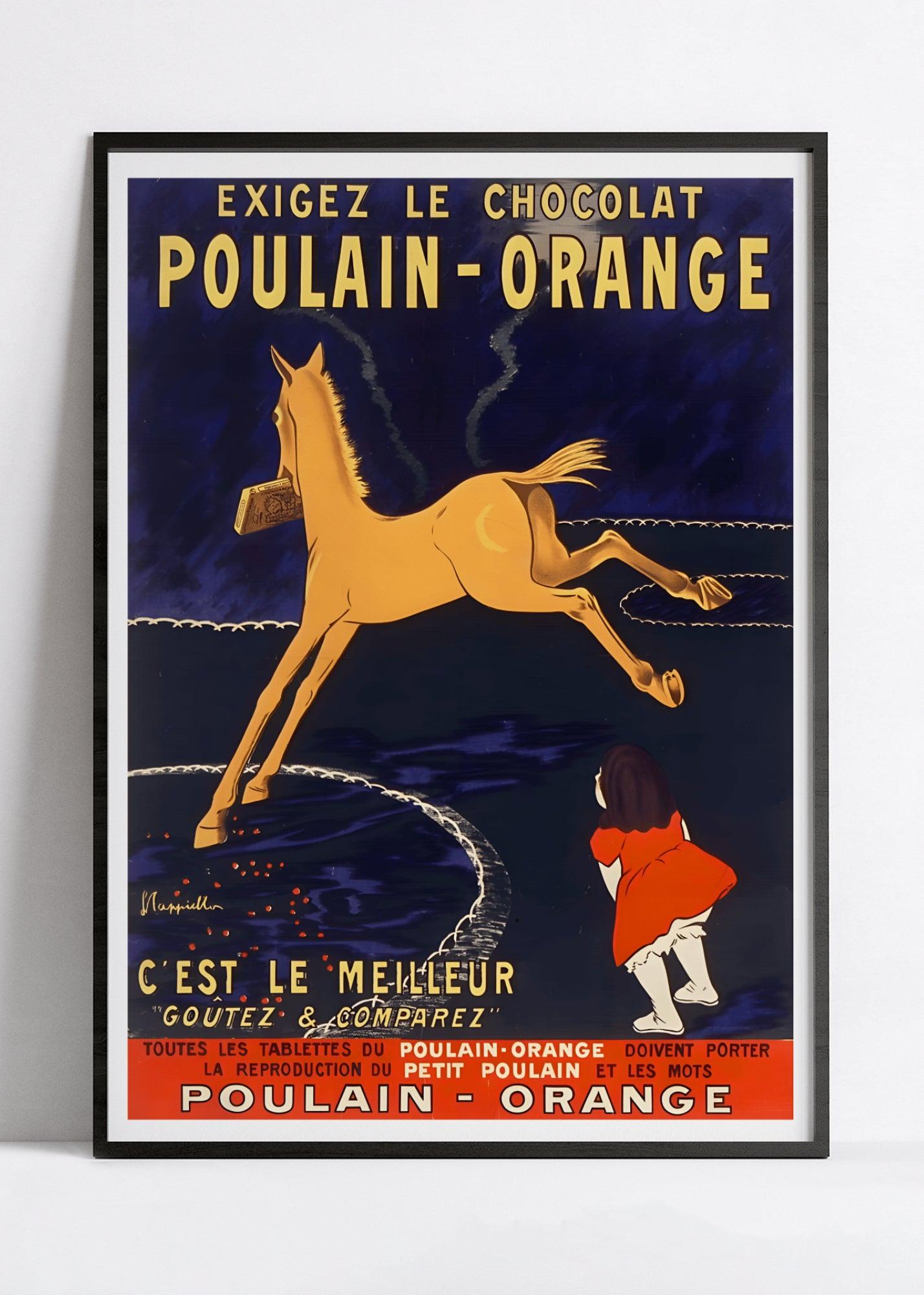 Affiche cuisine vintage "Poulain Orange" - Leonetto Cappiello - Haute Définition - papier mat 230gr/m² - Poster Vintage