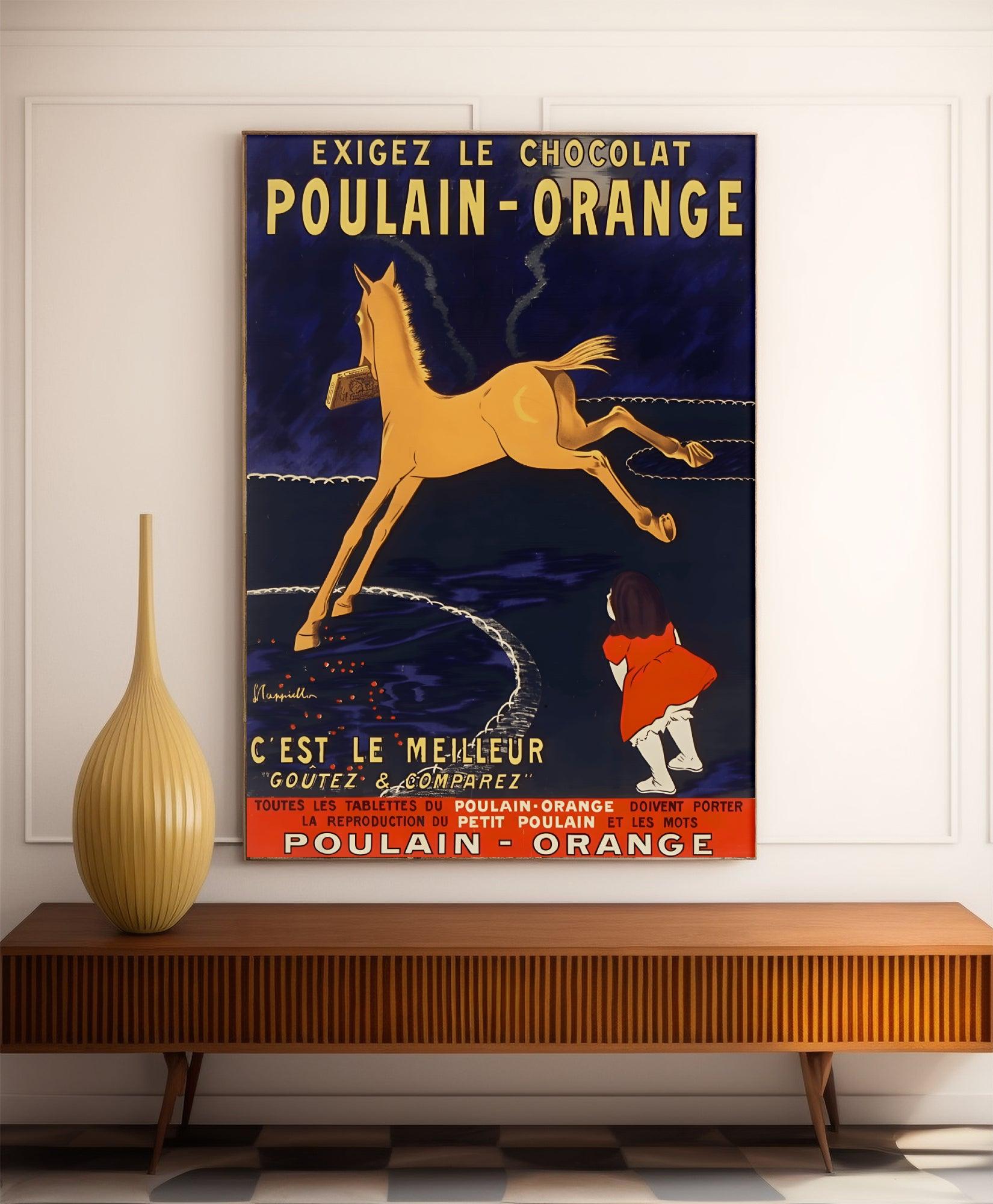 Affiche cuisine vintage "Poulain Orange" - Leonetto Cappiello - Haute Définition - papier mat 230gr/m² - Poster Vintage