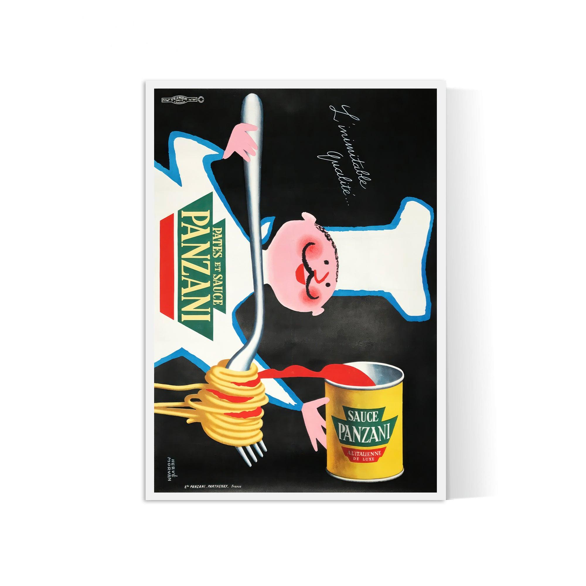 Affiche cuisine vintage "Sauce Panzani"- Hervé Morvan - Haute Définition - papier mat 230gr/m² - Poster Vintage